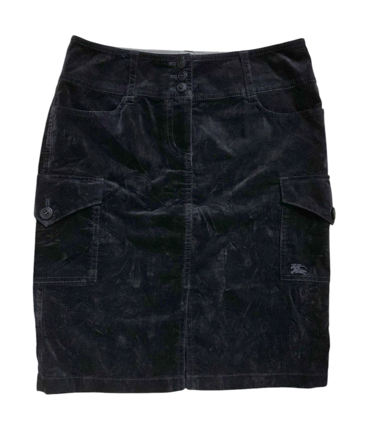 Burberry Blue Lebel Velvet Cargo Skirt