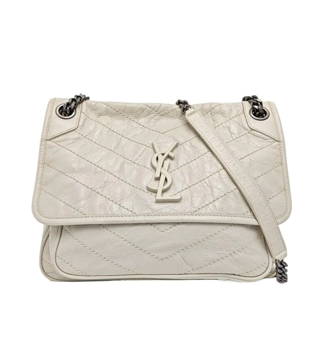 Saint Laurent Paris Saint Laurent Paris YSL NIKI Medium white cowhide leather quilted Vshoulder bag Size ONE SIZE - 1 Thumbnail