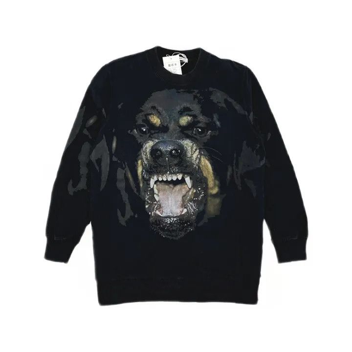 Givenchy Givenchy Black Graphic Sweatshirt with Dog Print Size US S / EU 44-46 / 1 - 1 Thumbnail