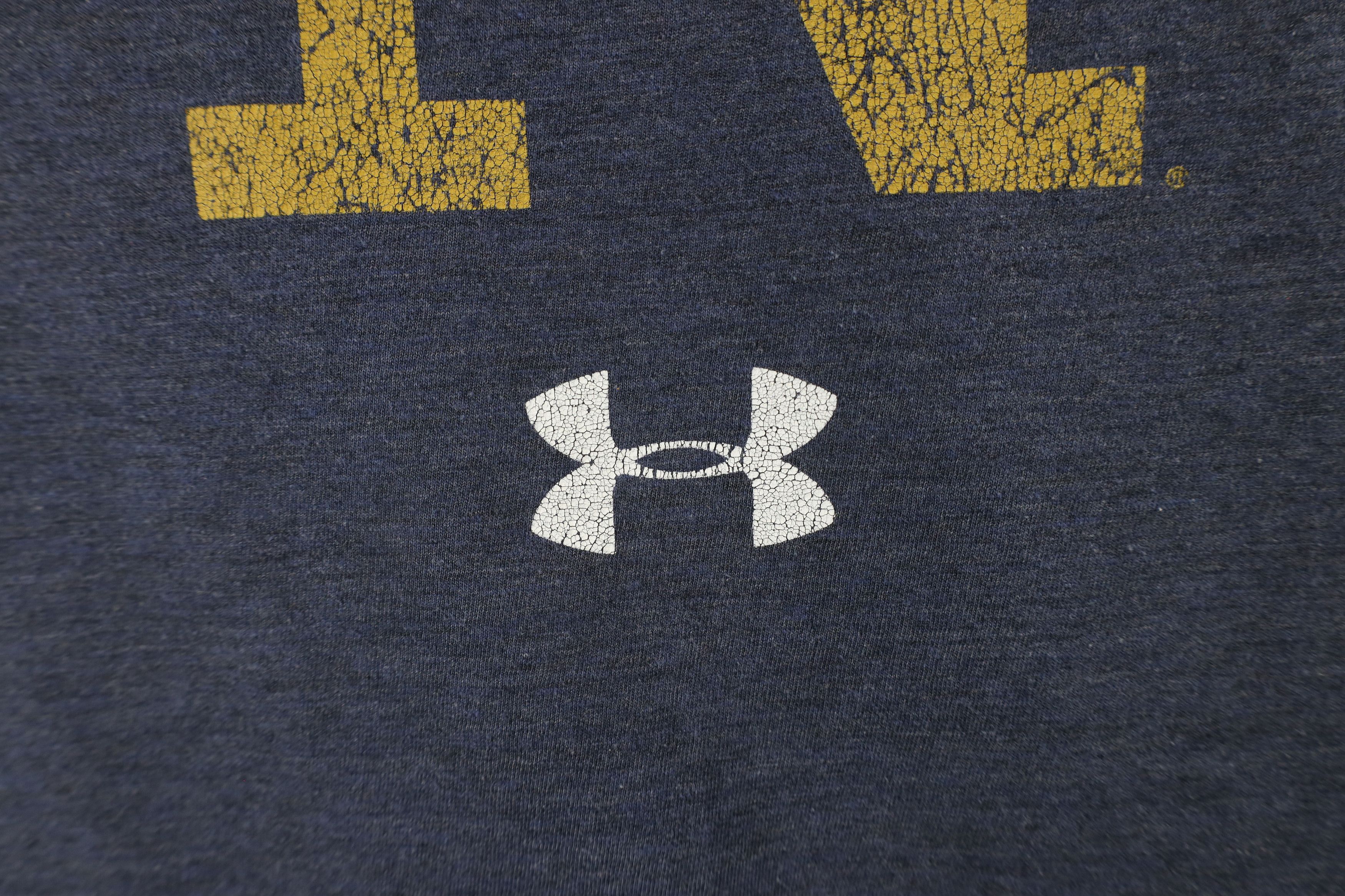 Under Armour × Vintage Under Armour Notre Dame University Football T-Shirt Blue Size US XL / EU 56 / 4 - 5 Thumbnail