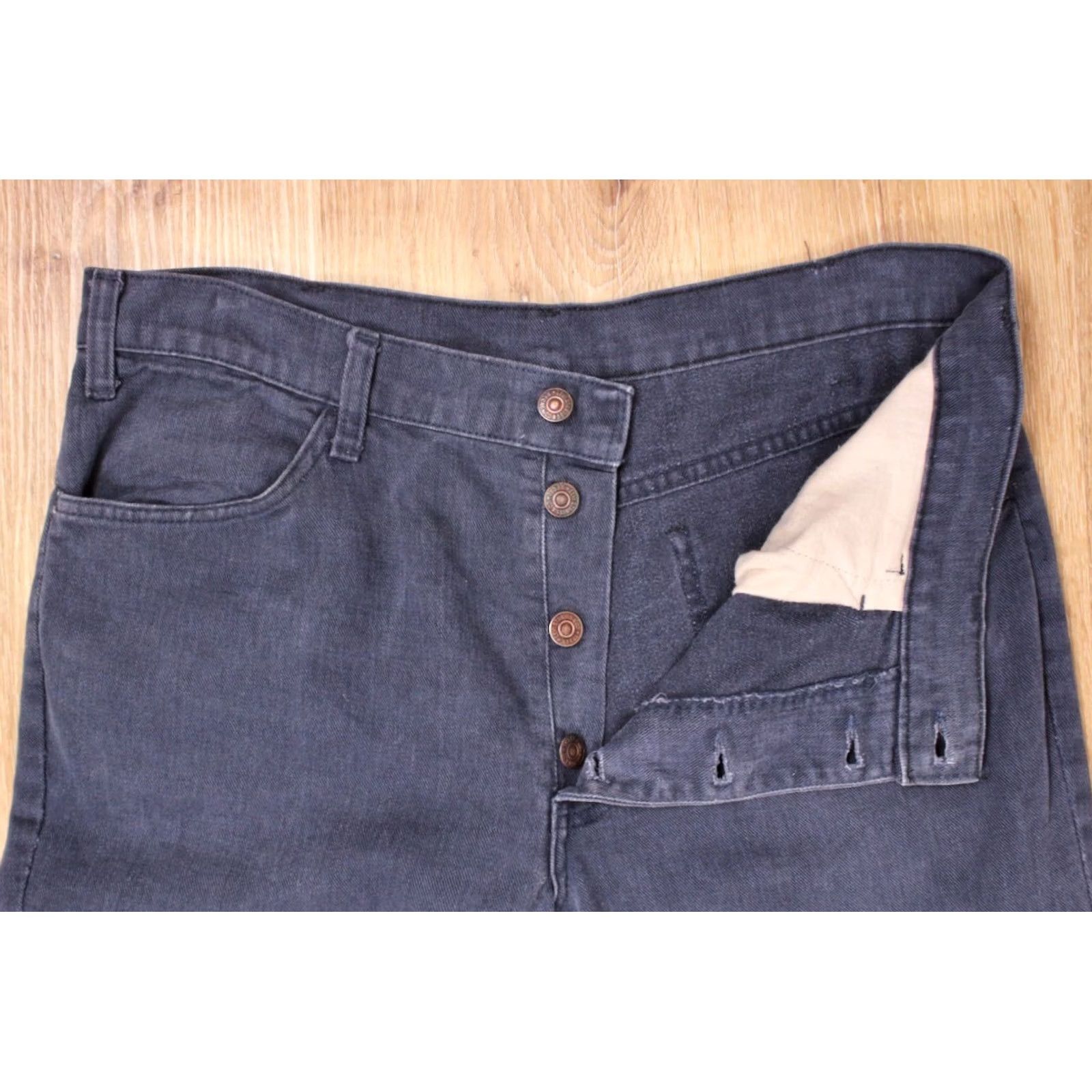 Levi's Levi's Men’s VTG 1960s 1970s Dark Blue Big E Button Fly Flared Pants 37x31.5 Regular Blue 60s 70s Levi's Pants Mens Size US 37 - 7 Thumbnail