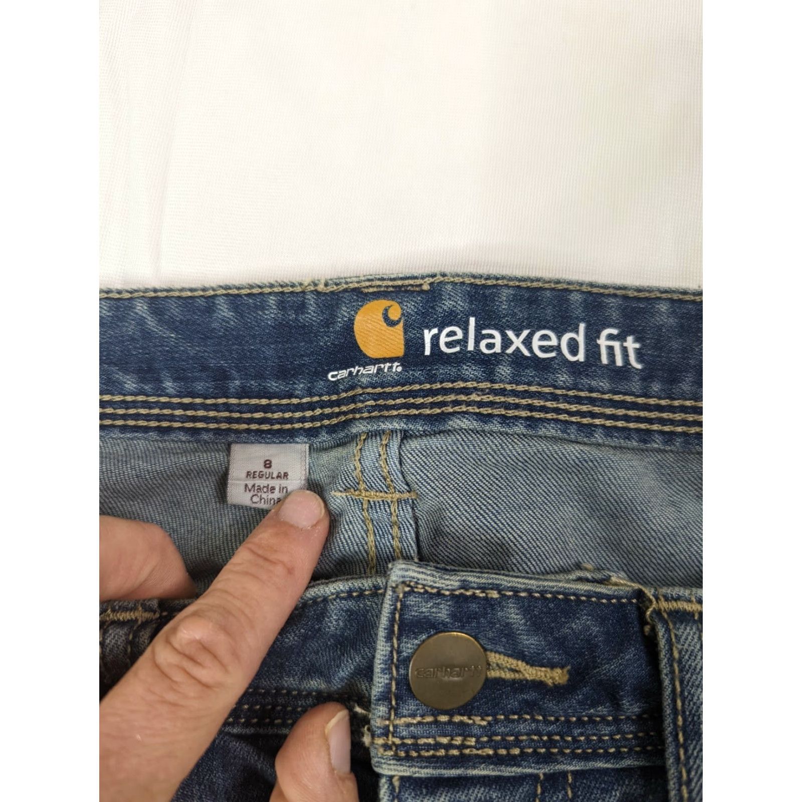 Carhartt VINTAGE Carhartt Womens Jeans Blue 29x30 Straight Denim Regular Size 8 9-30? Size 30" / US 8 / IT 44 - 4 Thumbnail