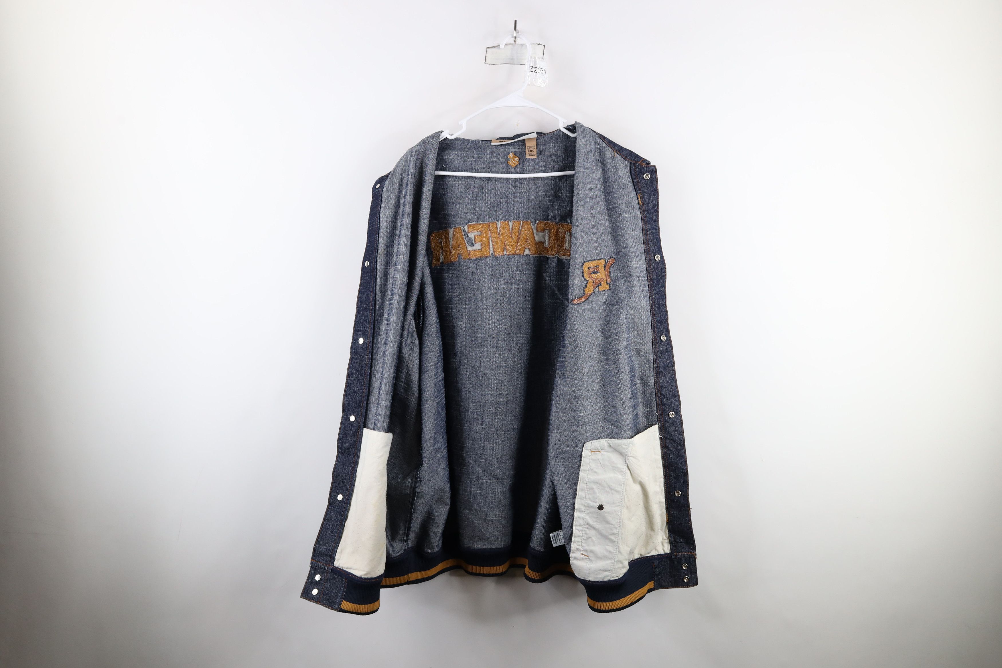 Rocawear × Vintage Vintage Rocawear Out Baggy Chainstitch Denim Bomber Jacket Size US XXL / EU 58 / 5 - 11 Thumbnail