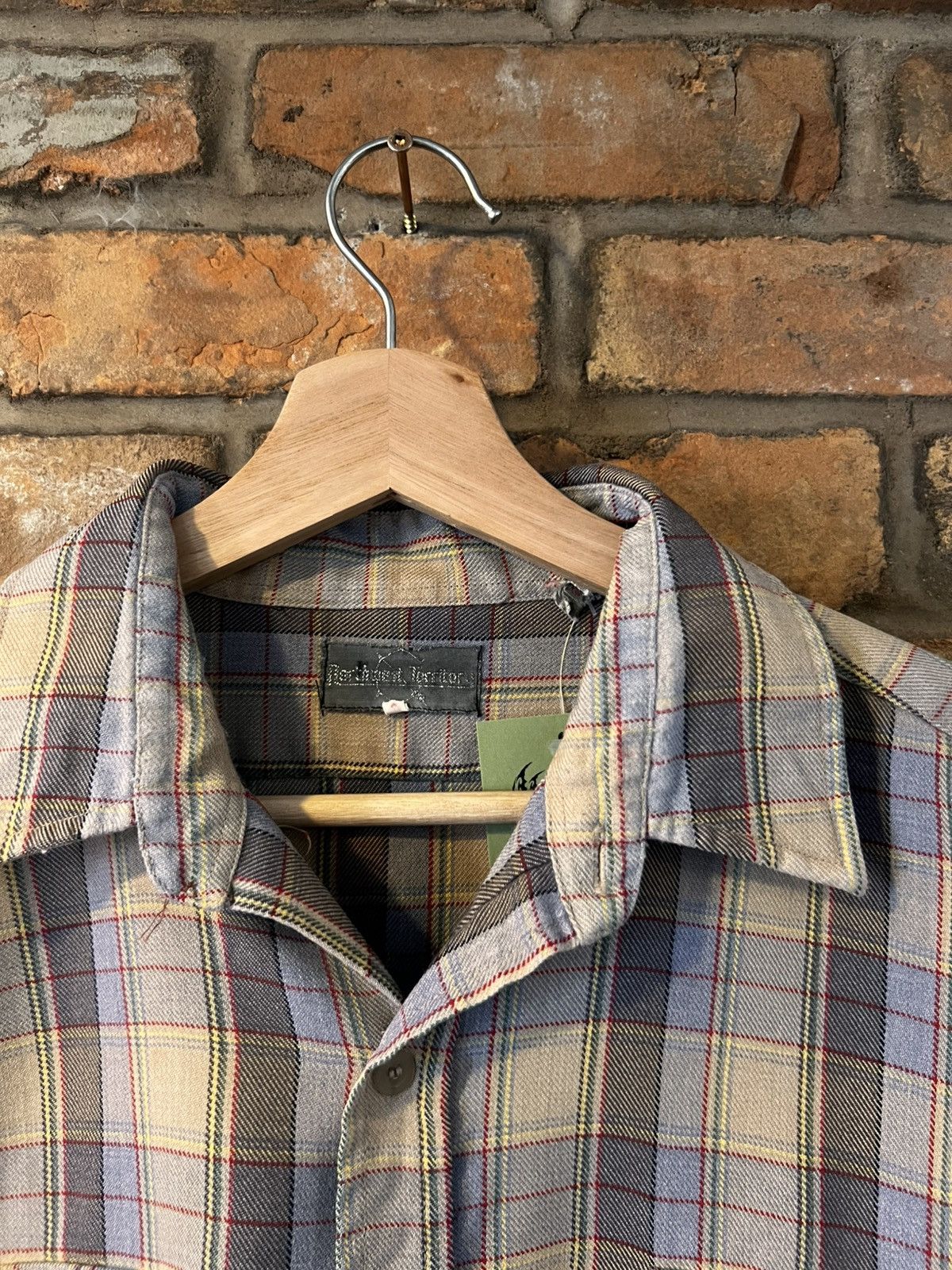 Vintage 80s Multi Plaid Flannel Size US L / EU 52-54 / 3 - 3 Thumbnail