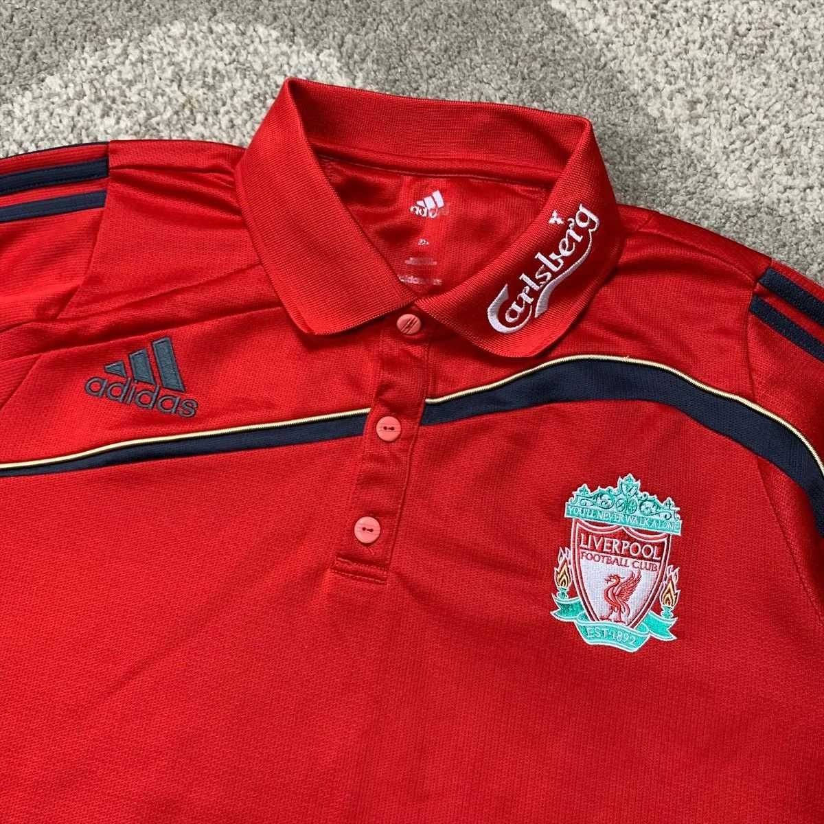 Adidas ADIDAS LIVERPOOL 2009-2010 Travel Polo Shirt Jersey Size US XXL / EU 58 / 5 - 6 Thumbnail