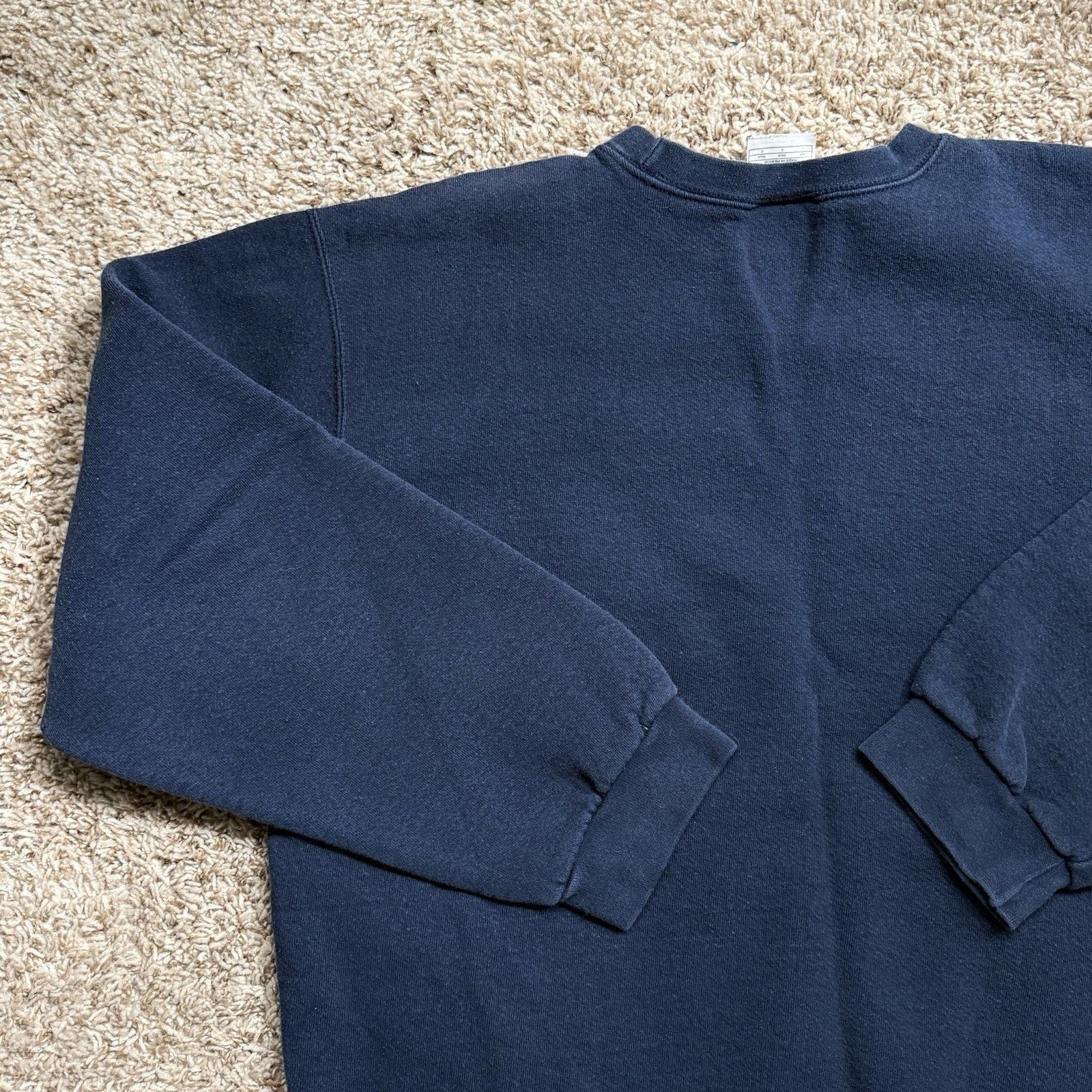Nike × Vintage Vintage 90’s Nike Embroidered Sweatshirt Navy Blue Pullover Size US L / EU 52-54 / 3 - 6 Thumbnail
