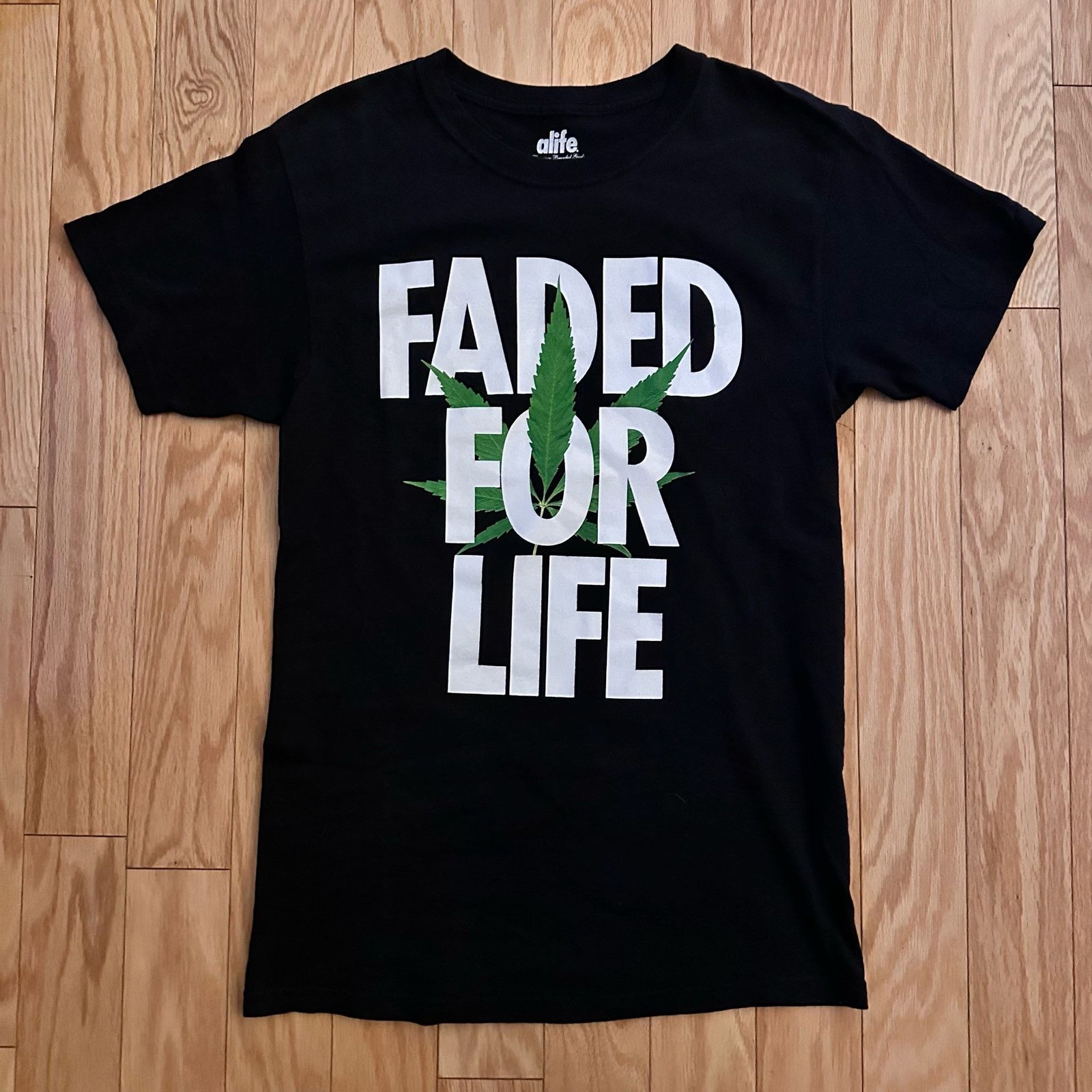 Alife Alife Faded For Life graphic spell out weed leaf tee shirt Size US M / EU 48-50 / 2 - 1 Thumbnail