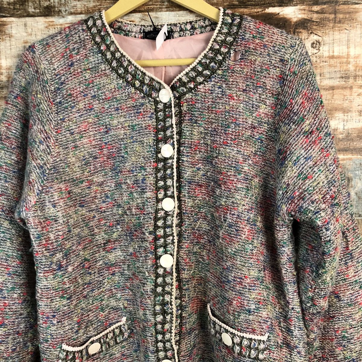 Japanese Brand Smilly Pink Patterned knitwear Cardigans #A2325 Size M / US 6-8 / IT 42-44 - 5 Thumbnail