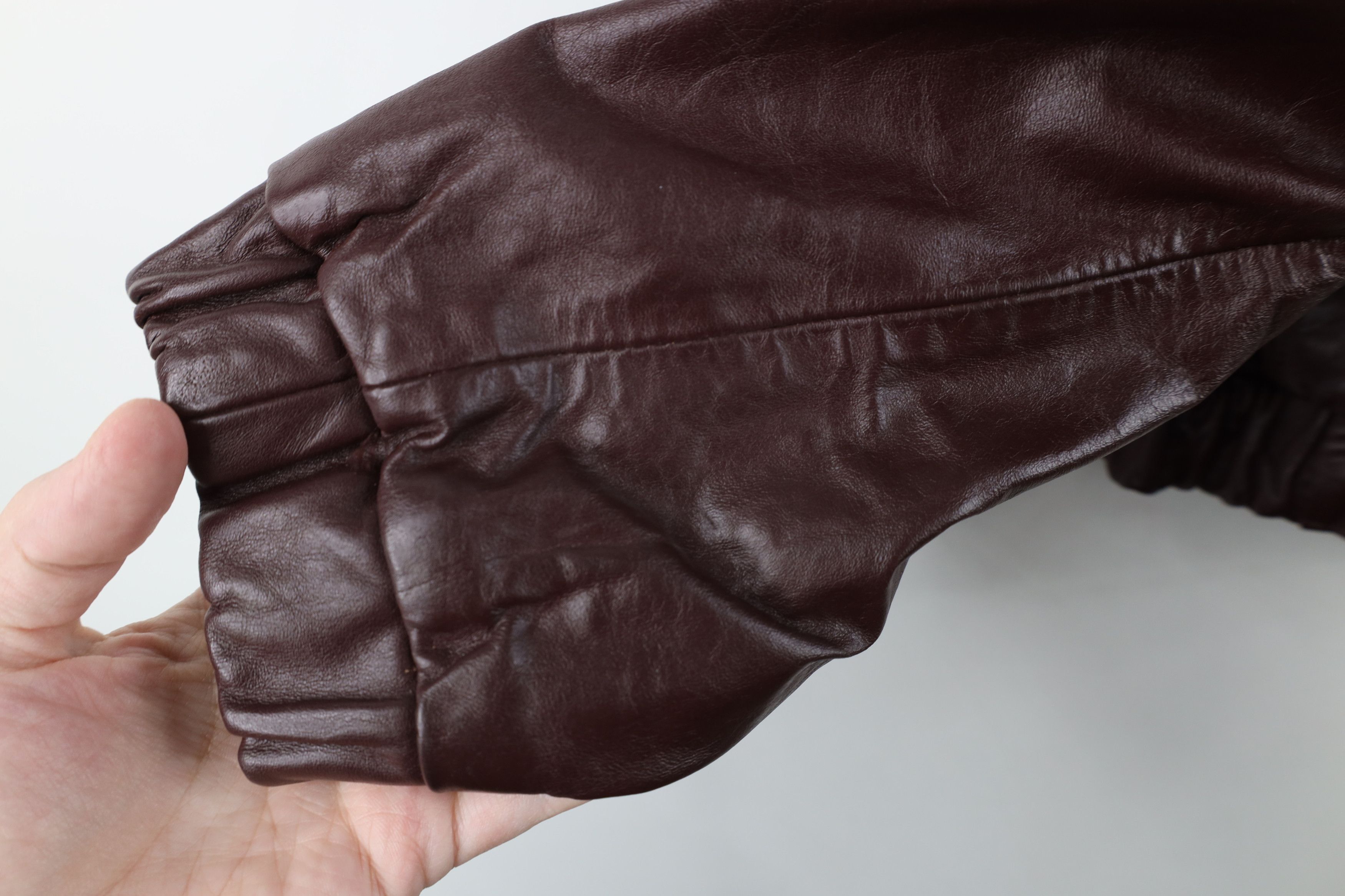 Vintage Vintage 80s 90s Streetwear Leather Bomber Jacket Oxblood Red Size M / US 6-8 / IT 42-44 - 8 Thumbnail