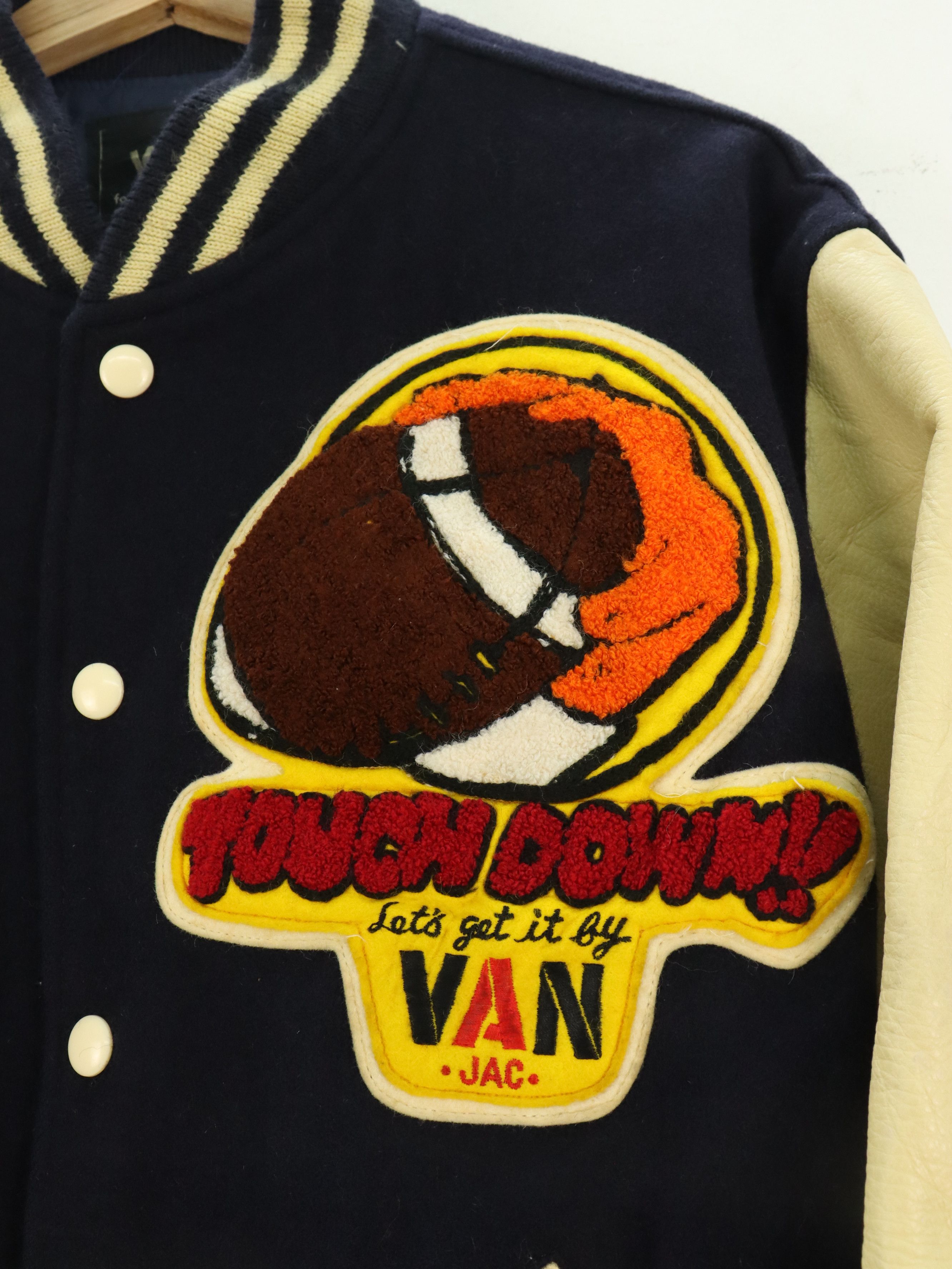 Vintage Vintage Van Jac Varsity Letterman Leather Wool Jacket Size US M / EU 48-50 / 2 - 9 Thumbnail