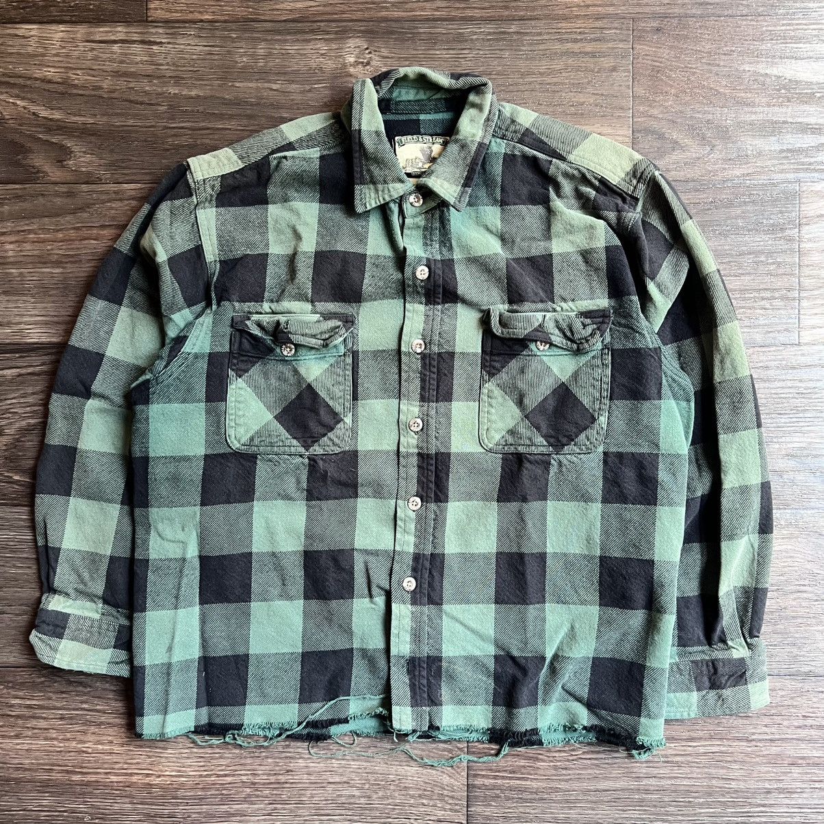 Vintage Vintage 2000s Thick Green Flannel Cut/Cropped L/XL Size US XL / EU 56 / 4 - 3 Thumbnail