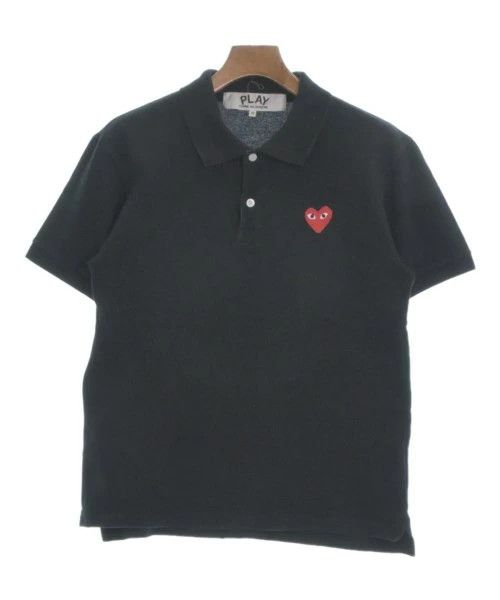 Comme des Garcons PLAY Polo Plain Short Sleeve Embriodered Heart Cotton Black Size US M / EU 48-50 / 2 - 1 Thumbnail