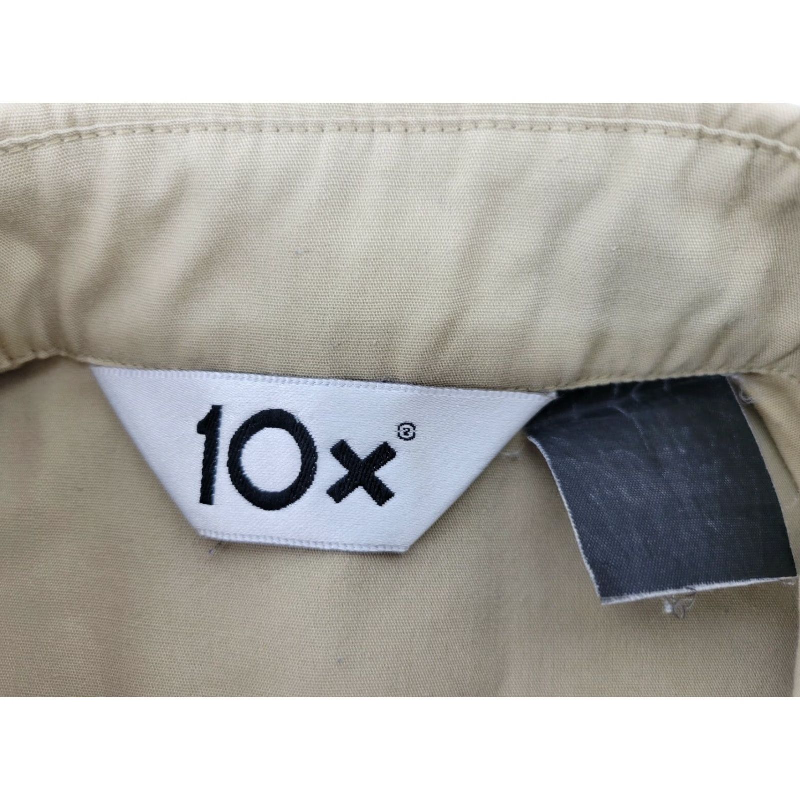 Vintage 10X Shirt Long Sleeve Tan Khaki Button-Front Canvas Polyester Beig​e Beige Casual Men Size L Vintage: No Mens Size US L / EU 52-54 / 3 - 8 Thumbnail