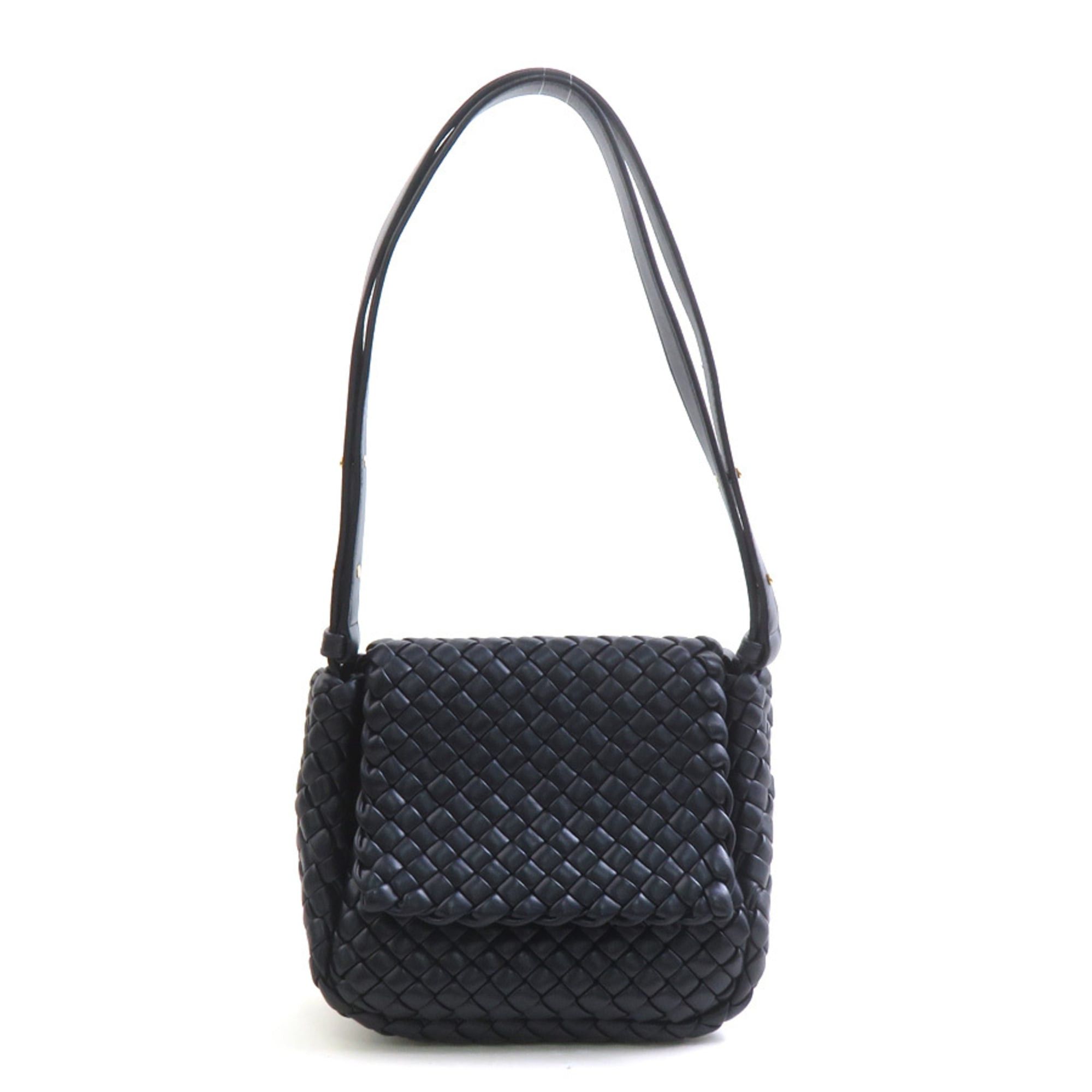 Bottega Veneta Bottega Veneta Intrecciato Small Cobble Leather Shoulder Bag, Navy, Women's, 90282k Size ONE SIZE - 1 Thumbnail