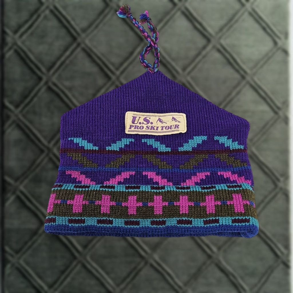 Vintage VINTAGE JYTTE Beanie Hat Mens One Size Purple Knit U.S. Pro Ski Tour 90s Size ONE SIZE - 1 Thumbnail
