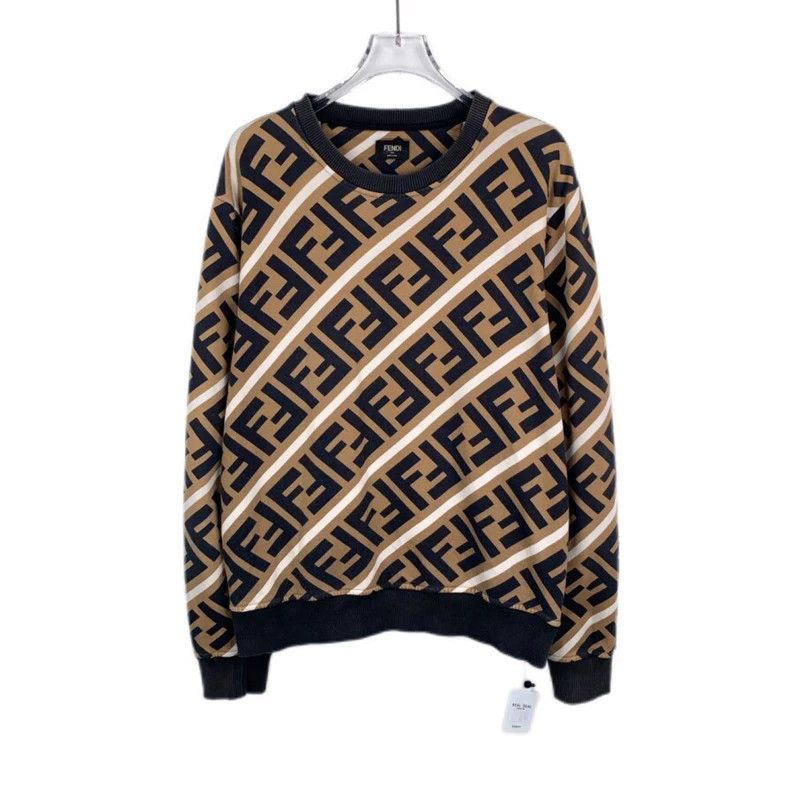 Fendi FENDI Logo monogram letter full-print brown crewneck cotto Size US S / EU 44-46 / 1 - 1 Thumbnail
