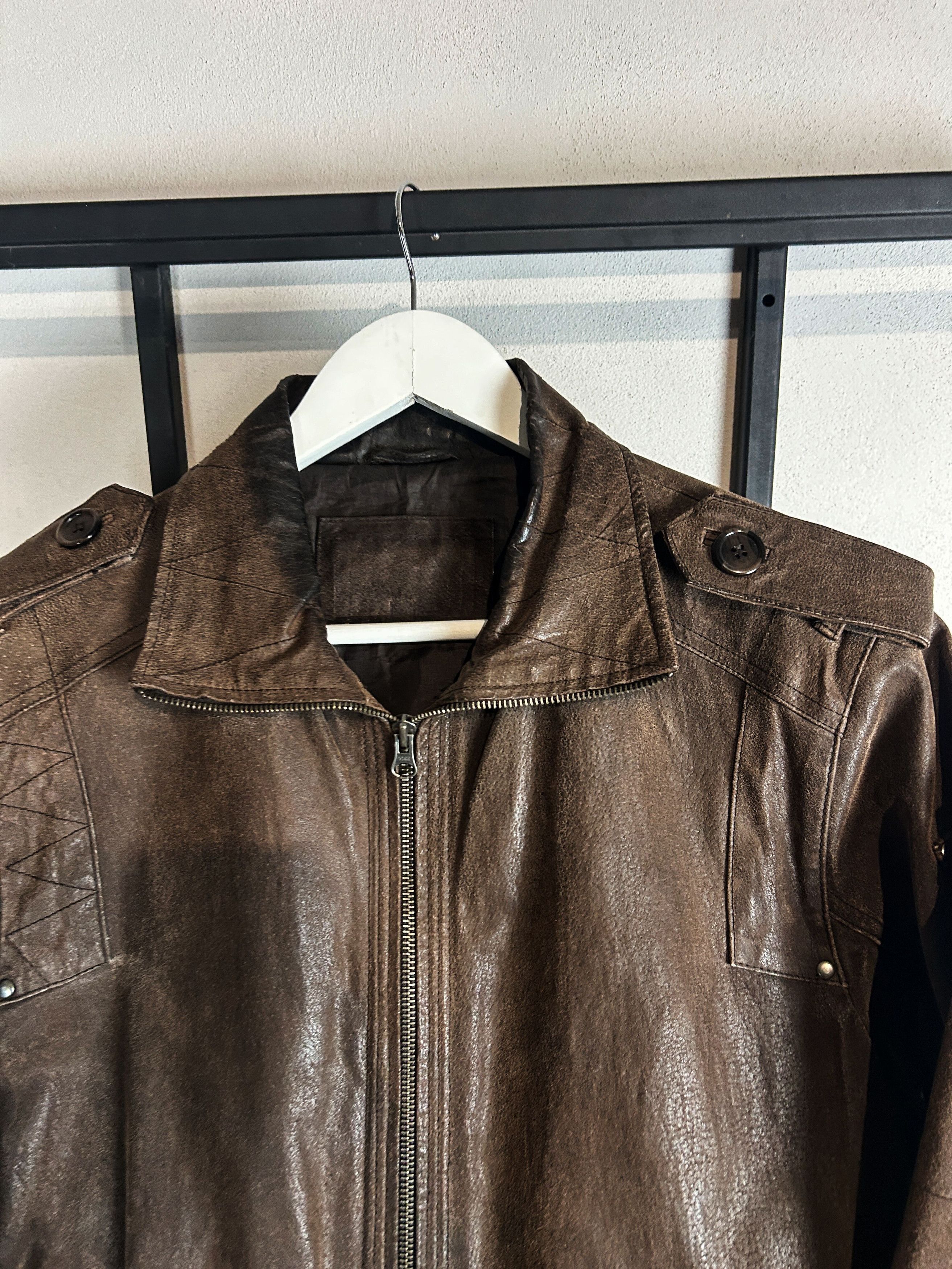 Japanese Brand VTG Yohji Yamamoto Style Cropped Kanye Boxy Leather Jacket Size US M / EU 48-50 / 2 - 6 Thumbnail