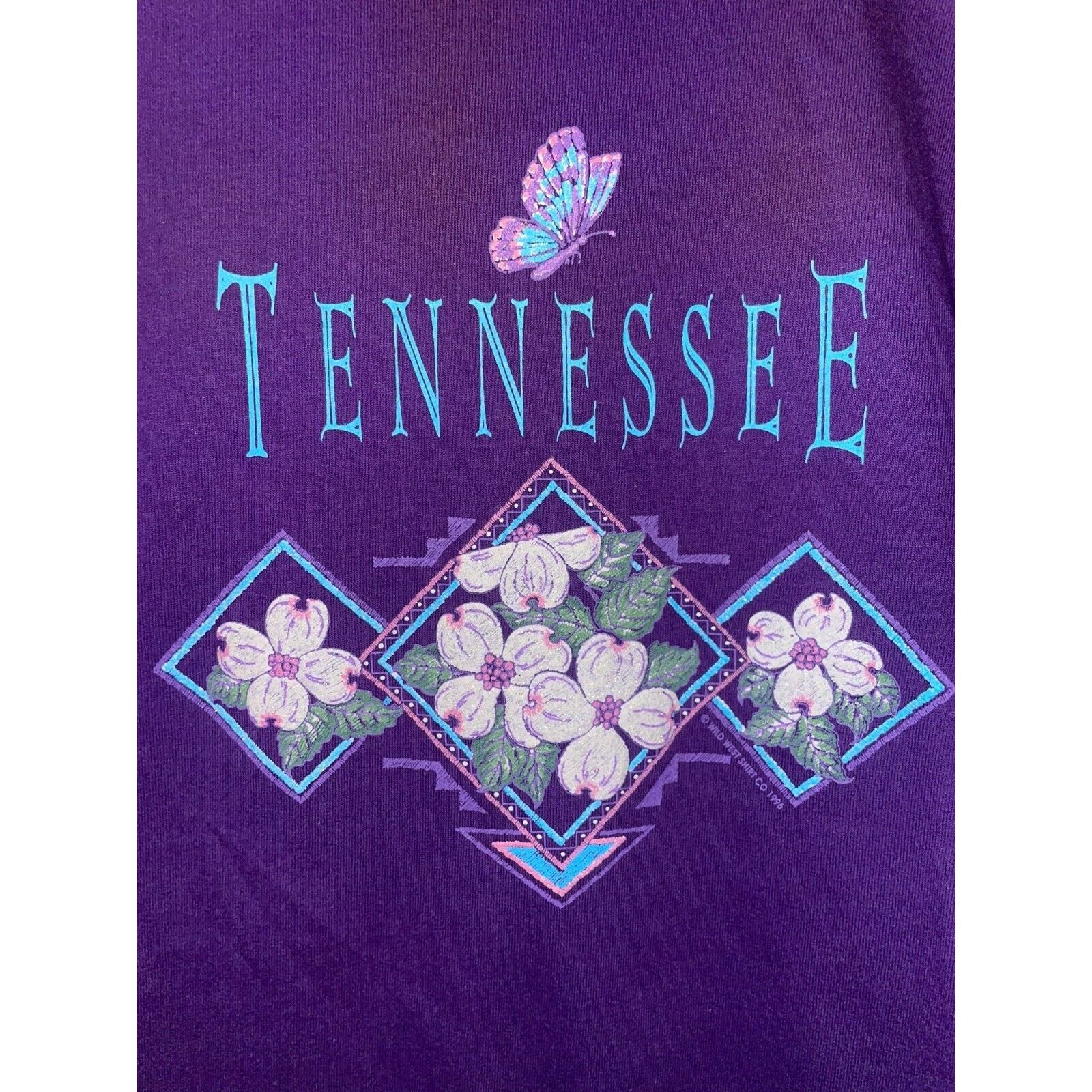 Jerzees Vintage Tennessee Shirt Flowers Purple Graphic Tee 90s VTG L Size US L / EU 52-54 / 3 - 2 Thumbnail