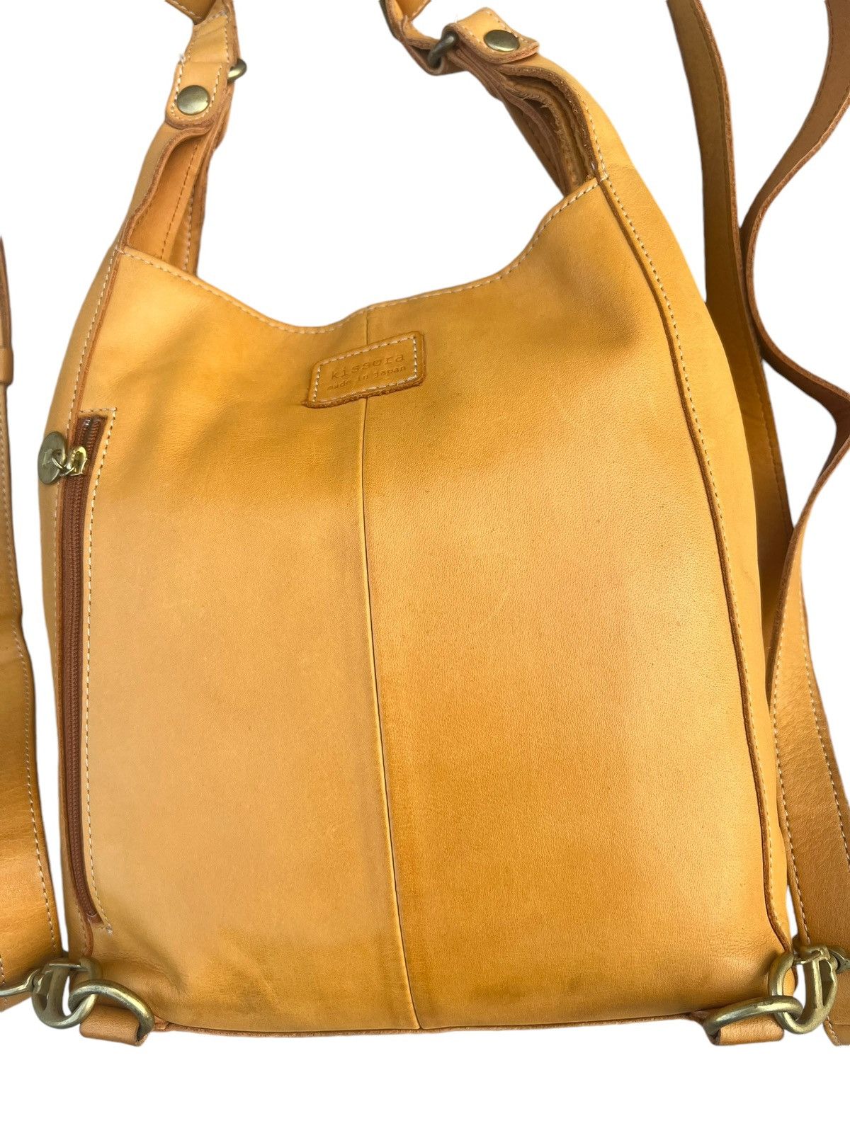 Leather Kissora Japan Fade Patina Leather Mini Backpack Bag Rucksack Size ONE SIZE - 10 Thumbnail