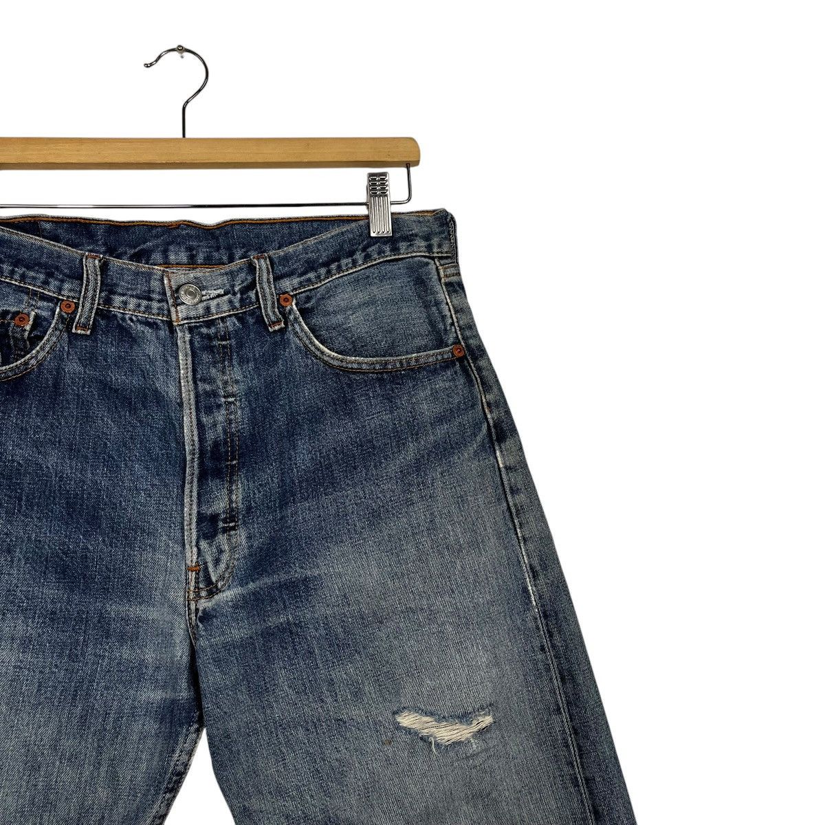 Levi's Vintage Y2k Levis Lot 501 Distressed Denim Jeans Size US 32 / EU 48 - 5 Thumbnail