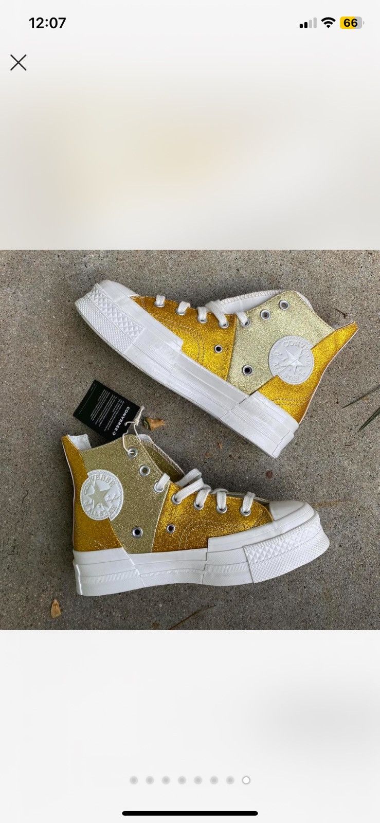 Converse Converse Chuck 70 Plus Glitter Gold High Top Unisex Women’s Size US 7 / IT 37 - 1 Thumbnail