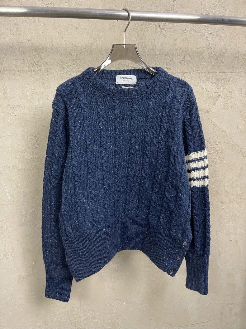 Thom Browne Thom Browne size4 Blue grey wool horsehair round collar swe Size US XL / EU 56 / 4 - 1 Thumbnail