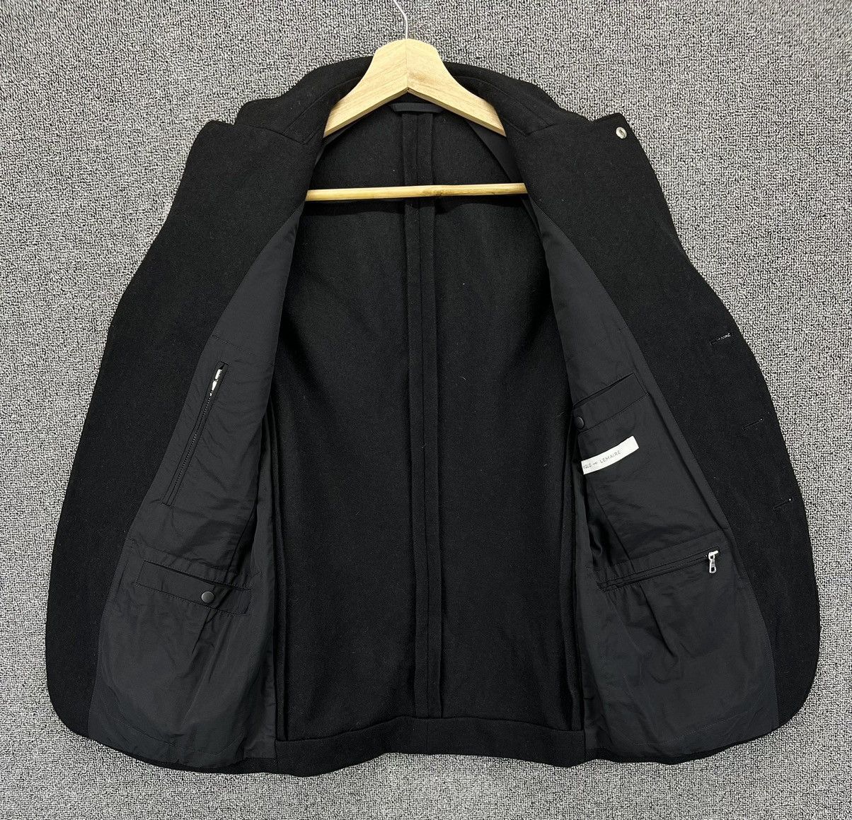 Lemaire × Uniqlo Lemaire Uniqlo Luxury Button Up Wool Black Jacket Size S / US 4 / IT 40 - 6 Thumbnail