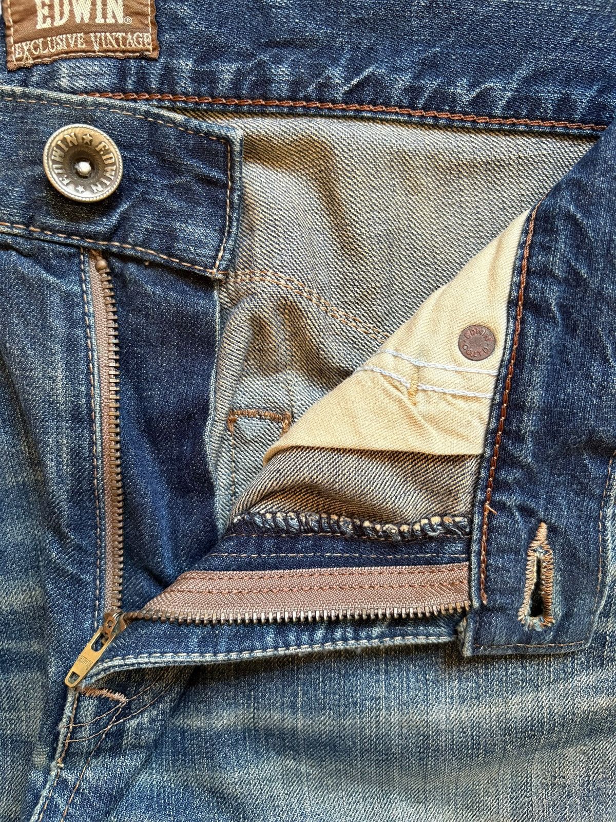 Edwin × Japanese Brand Exclusive Vintage Edwin Japan Mud Wash Distress Loose Jeans Size US 35 - 11 Thumbnail