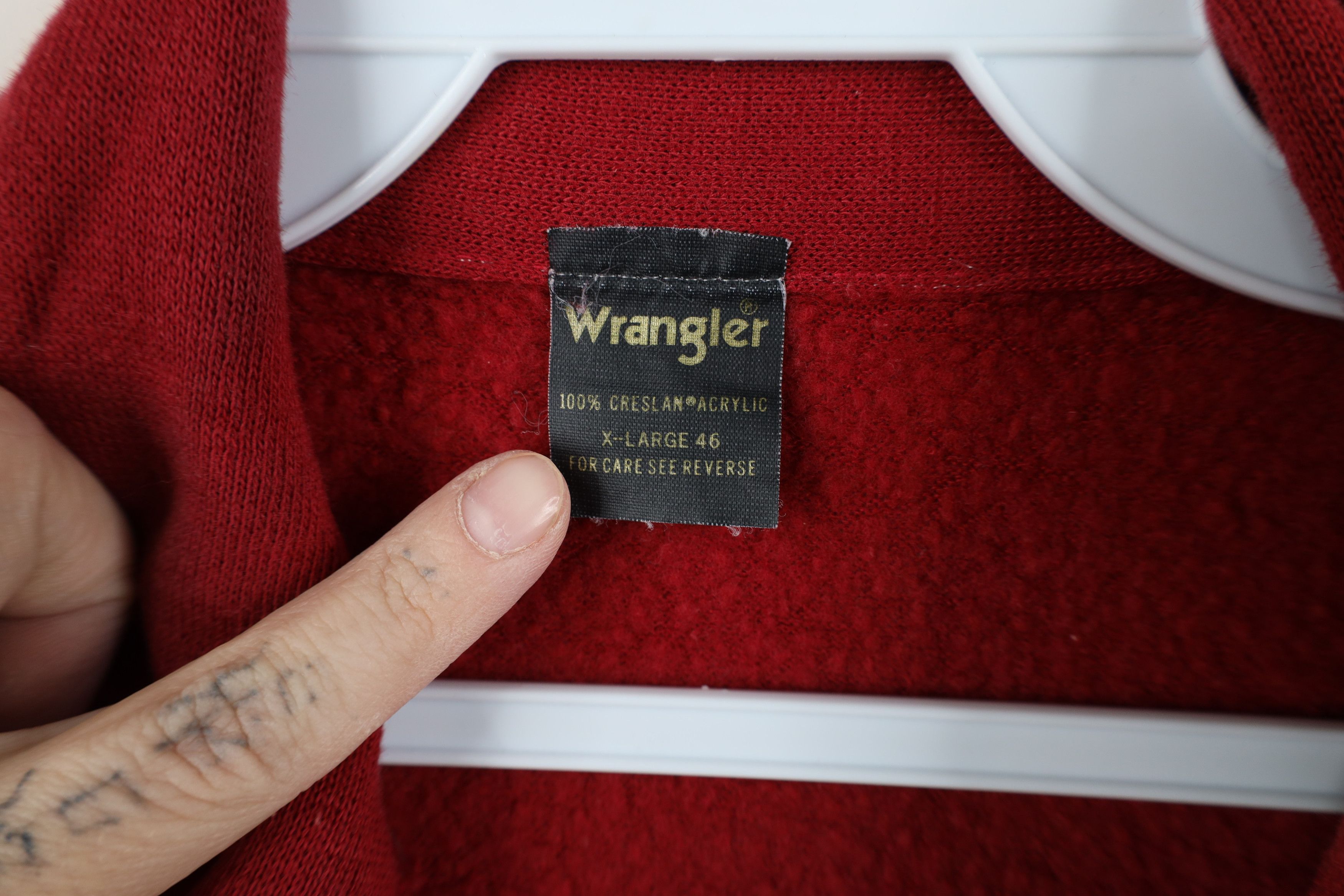 Wrangler Vintage 70s Wrangler Knit Warm Up Track Jacket Red USA Size US XL / EU 56 / 4 - 7 Thumbnail