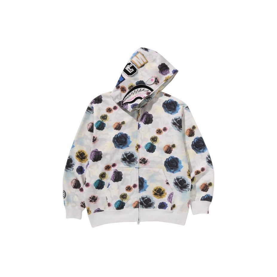 Bape A Bathing Ape Floral Shark Full Zip Hoodie XL Size US XL / EU 56 / 4 - 1 Thumbnail