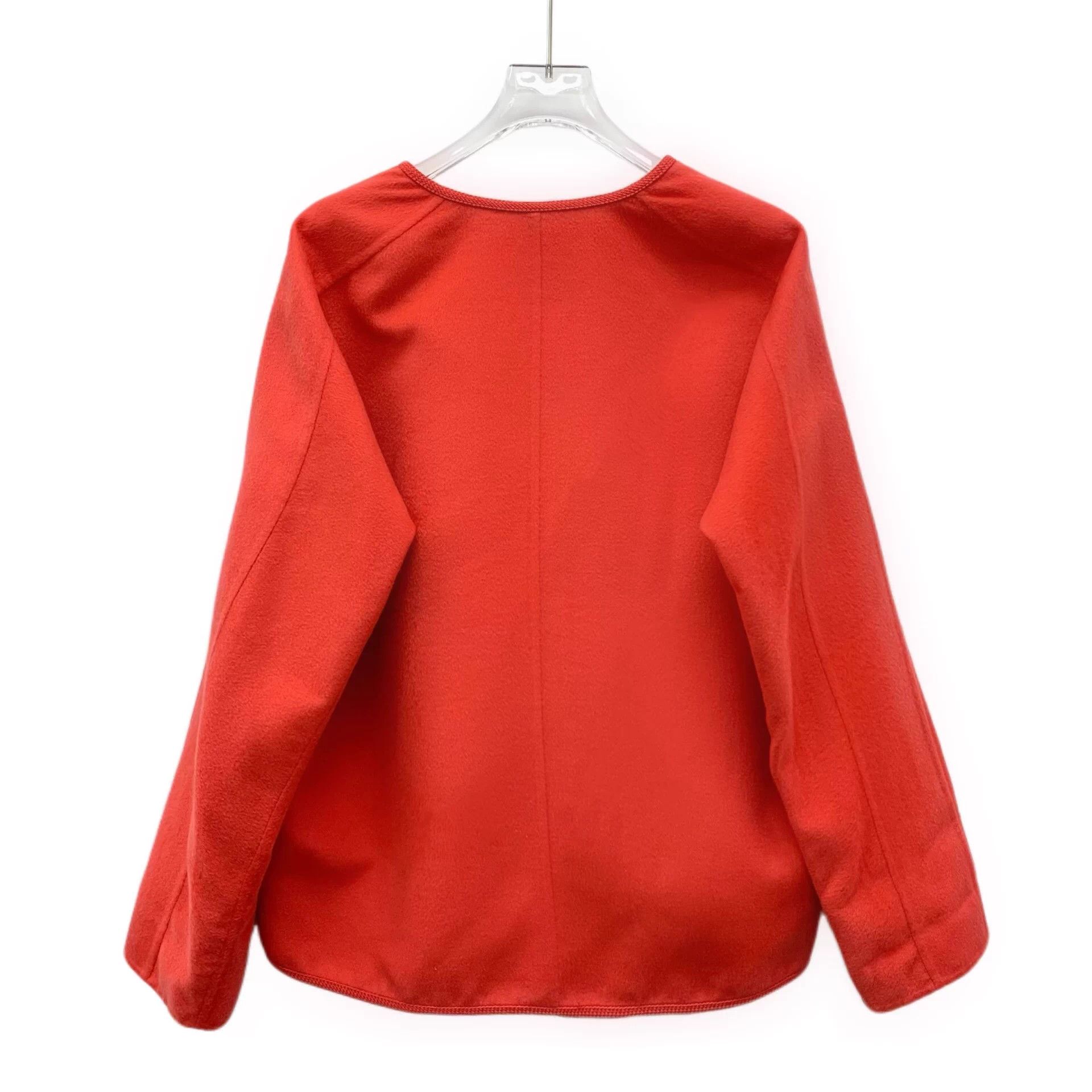 Hermes KW0846 Hermes Red Cashmere V-neck Long-sleeved Wool Jacket, Size S / US 4 / IT 40 - 2 Thumbnail