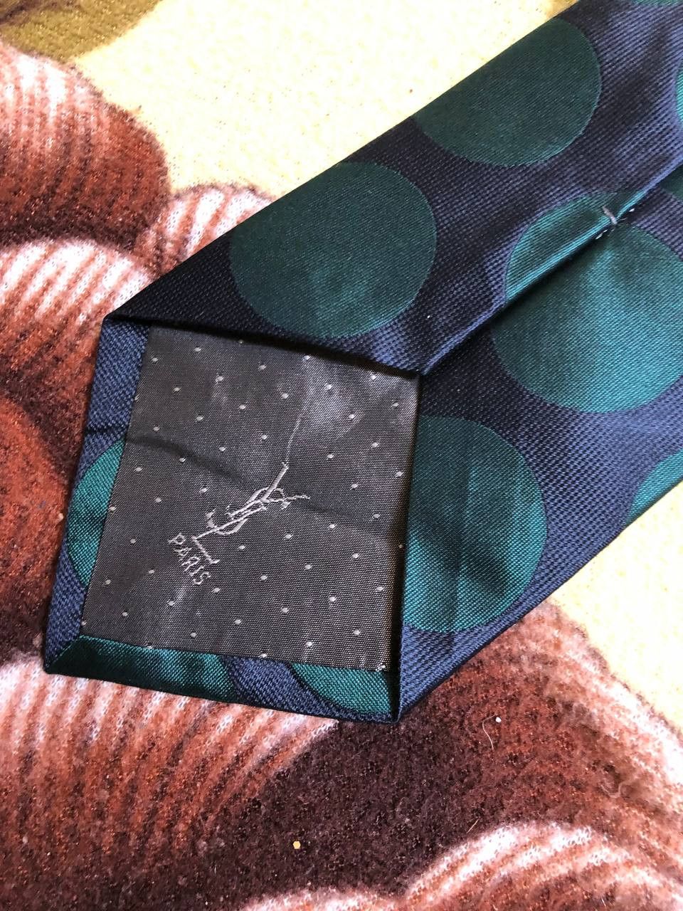 Yves Saint Laurent Yves Saint Laurent Tie Dark Polka Dot Necktie Size ONE SIZE - 6 Thumbnail