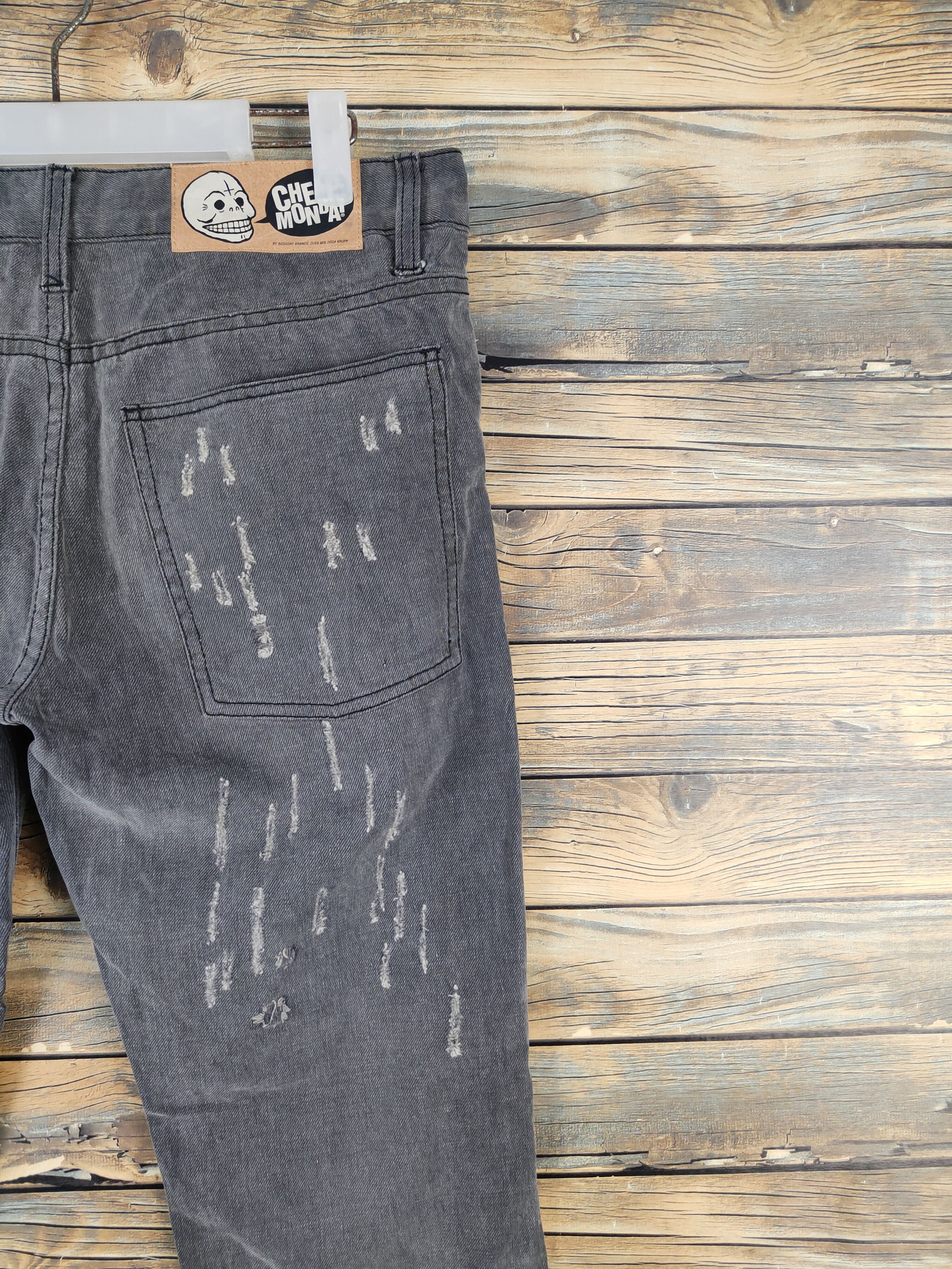 Cheap Monday DL Cheap Monday Black Distressed Ripped denim Jeans #W1481 Size US 32 / EU 48 - 10 Thumbnail
