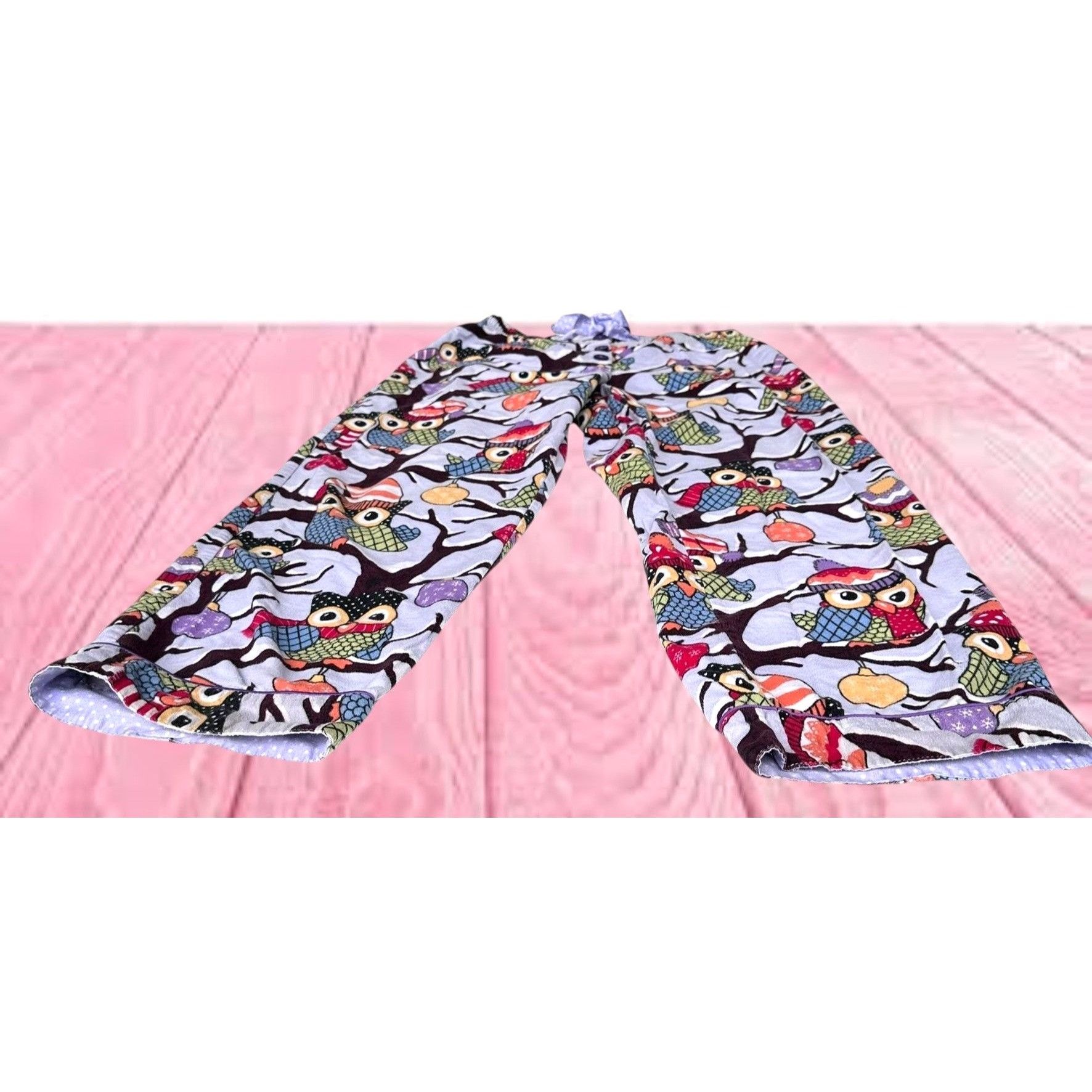 Other Nick Nora Owl Pajama Bottoms Unisex Small Purple Flannel Fro Size 30" / US 8 / IT 44 - 7 Thumbnail