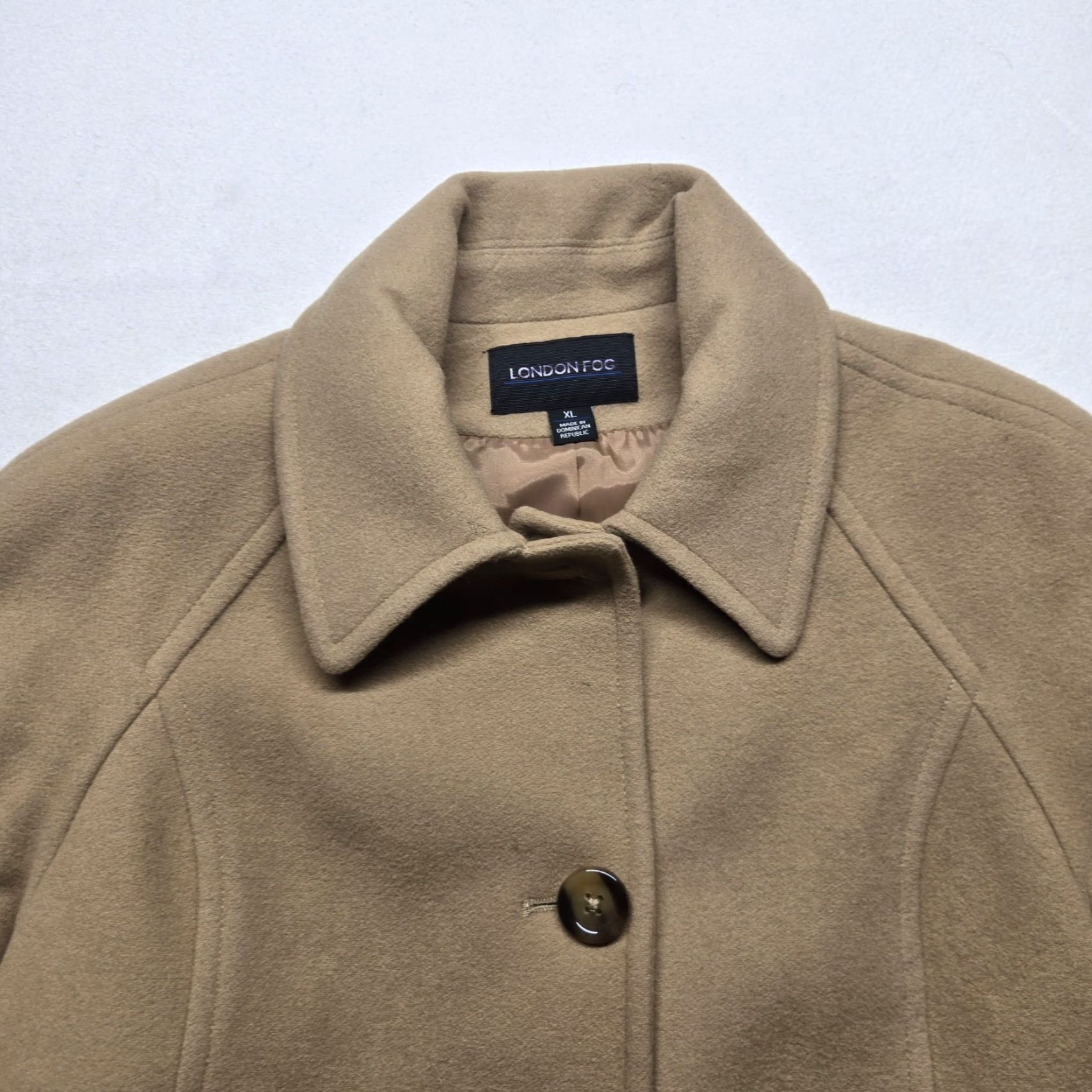 London Fog London Fog Overcoat Beige Wool Women's XL Jacket Size XL / US 12-14 / IT 48-50 - 2 Thumbnail