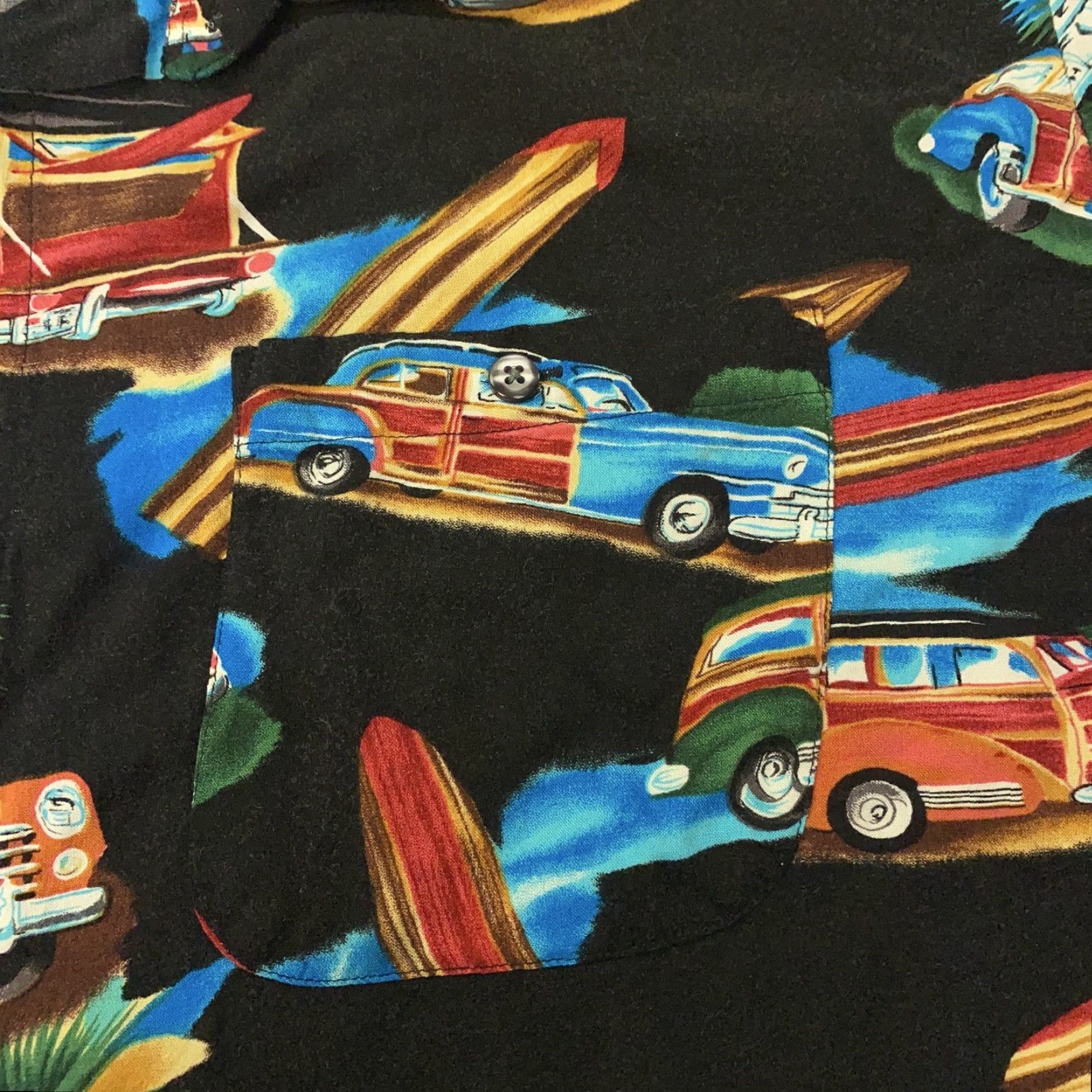 ALOHAS VINTAGE Monticerutti Hawaiian Shirt Mens XL Beach Surf Cars Rayon Aloha 90s Casual Size US XL / EU 56 / 4 - 2 Thumbnail