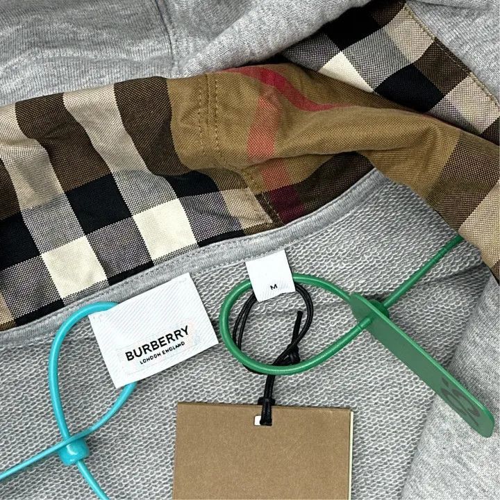 Burberry Burberry Gray Logo Zip Hoodie for Men-2507
