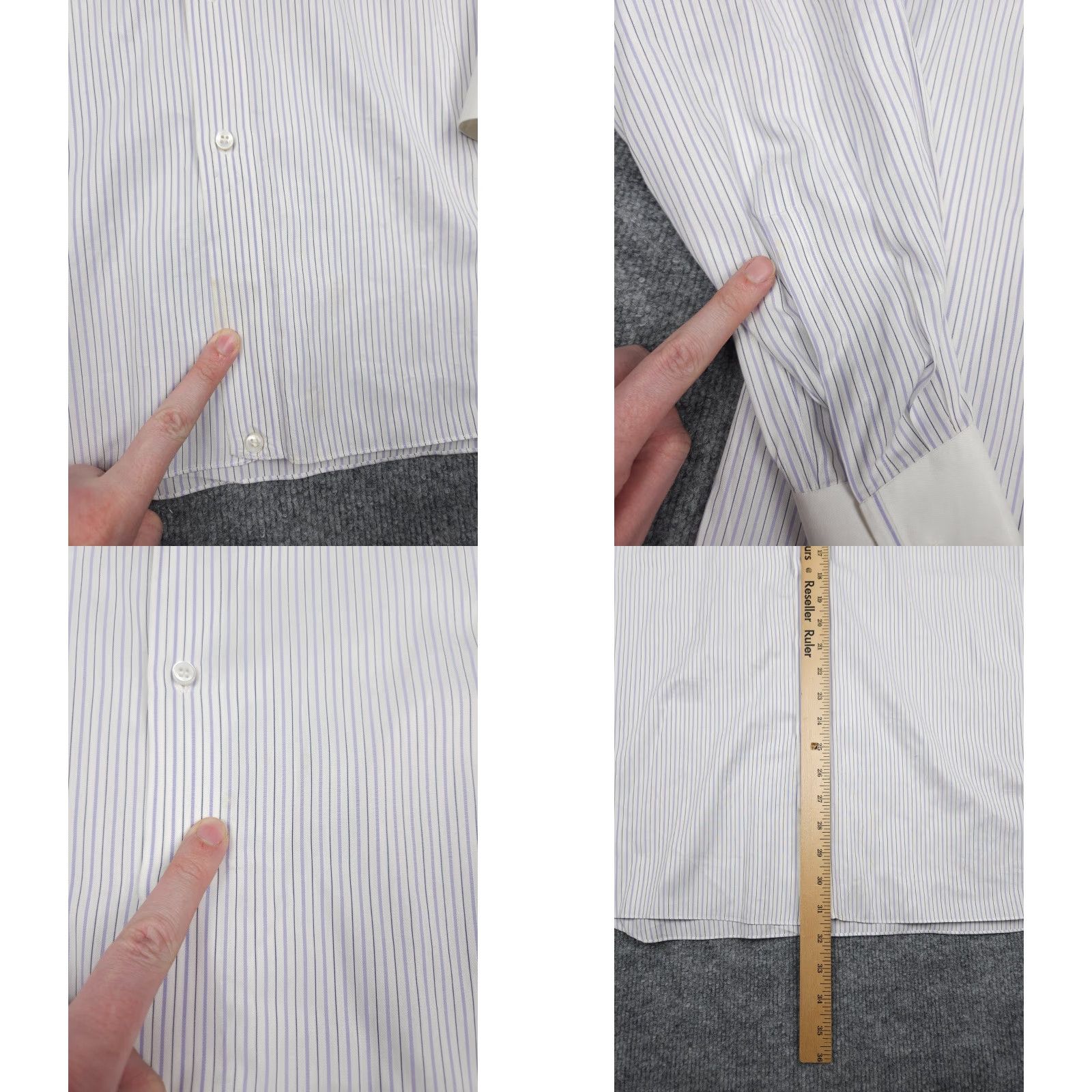 Vintage MAROL Bologna Dress Shirt Men 40 White Striped Button Up 15 3/4 Italy Cotton Regular Shirt Mens Size 40R - 8 Thumbnail