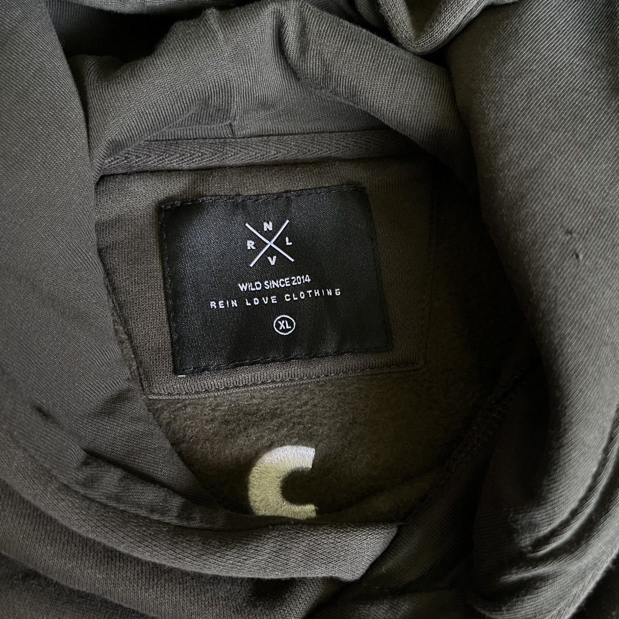 Other Rein Love Clothing Icon Embroidered Logo Hoodie Khaki White Size US XL / EU 56 / 4 - 8 Thumbnail