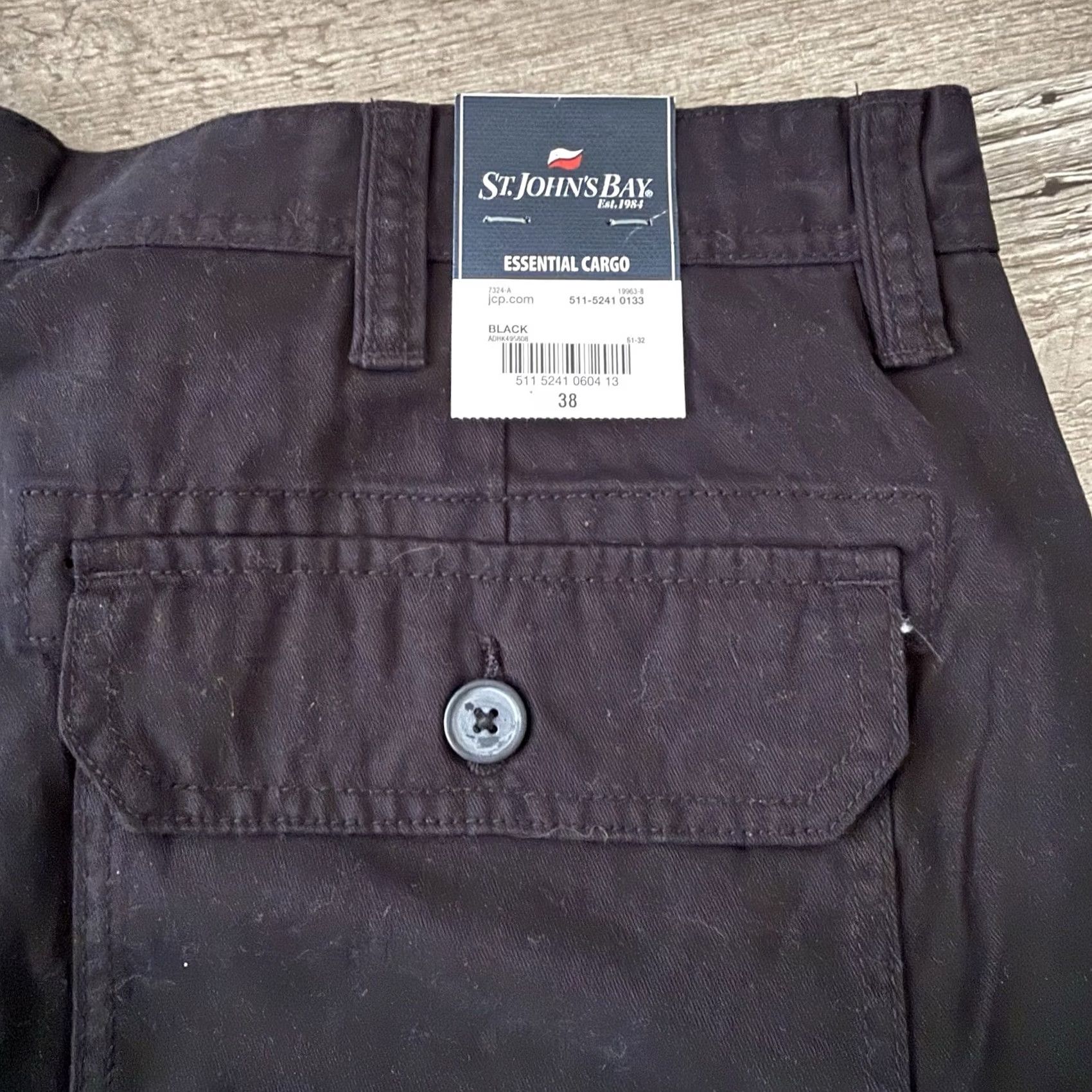 Vintage St. John's Bay Cargo Shorts Mens 38 Black 100% Cotton NEW Size US 38 / EU 54 - 6 Thumbnail