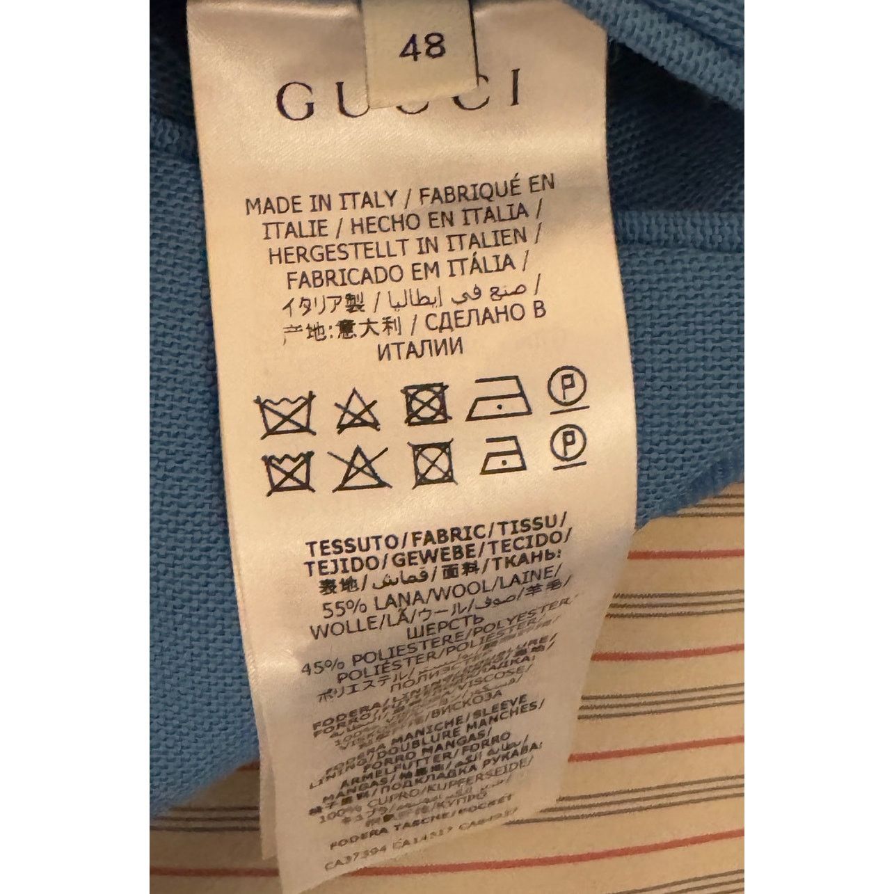 Gucci Gucci Blue Wool Blazer Size 48R - 4 Thumbnail