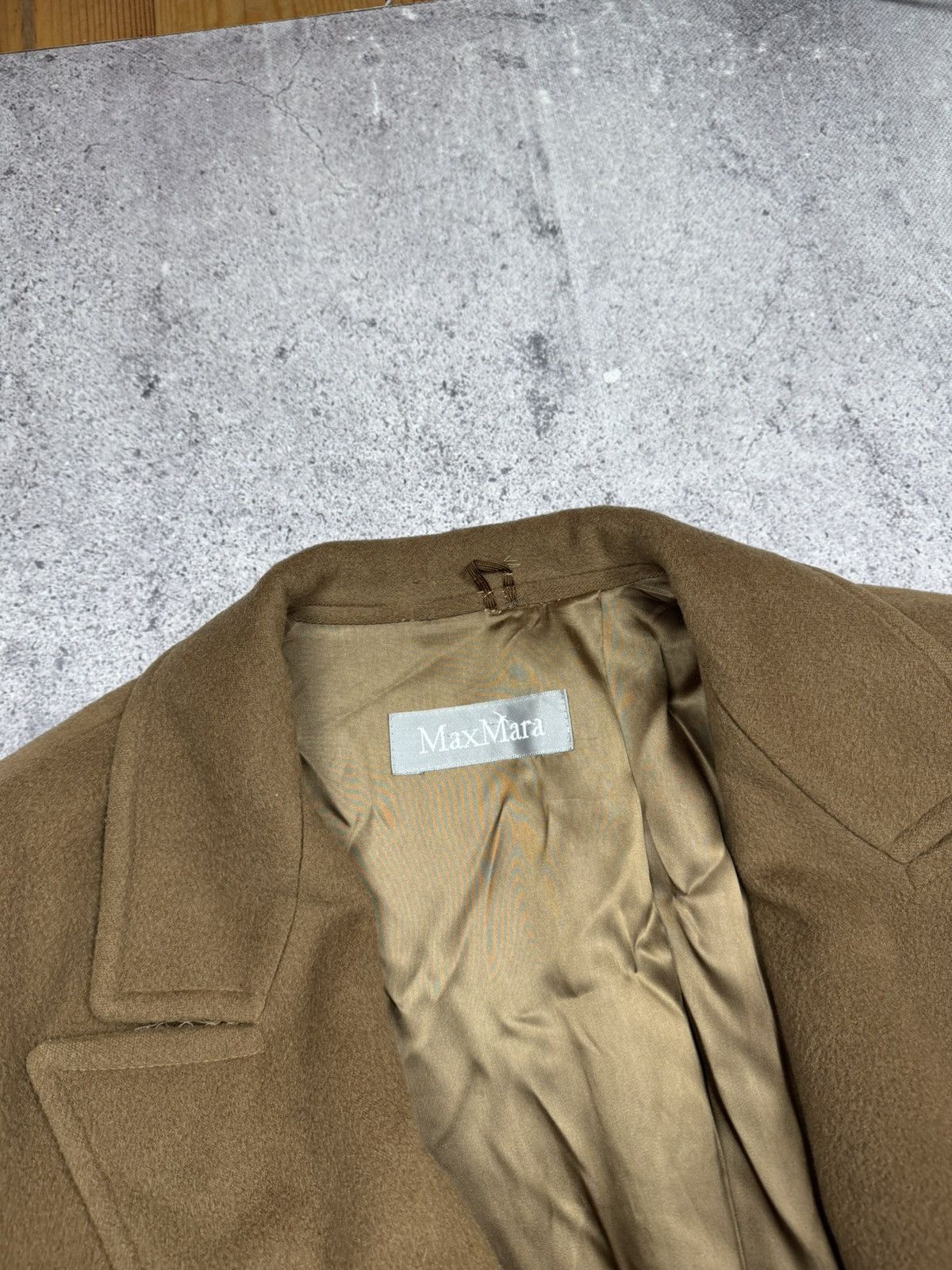Max Mara 💥Vintage Max Mara Double Breasted Collar Virgin Wool Coat Size L / US 10 / IT 46 - 4 Thumbnail