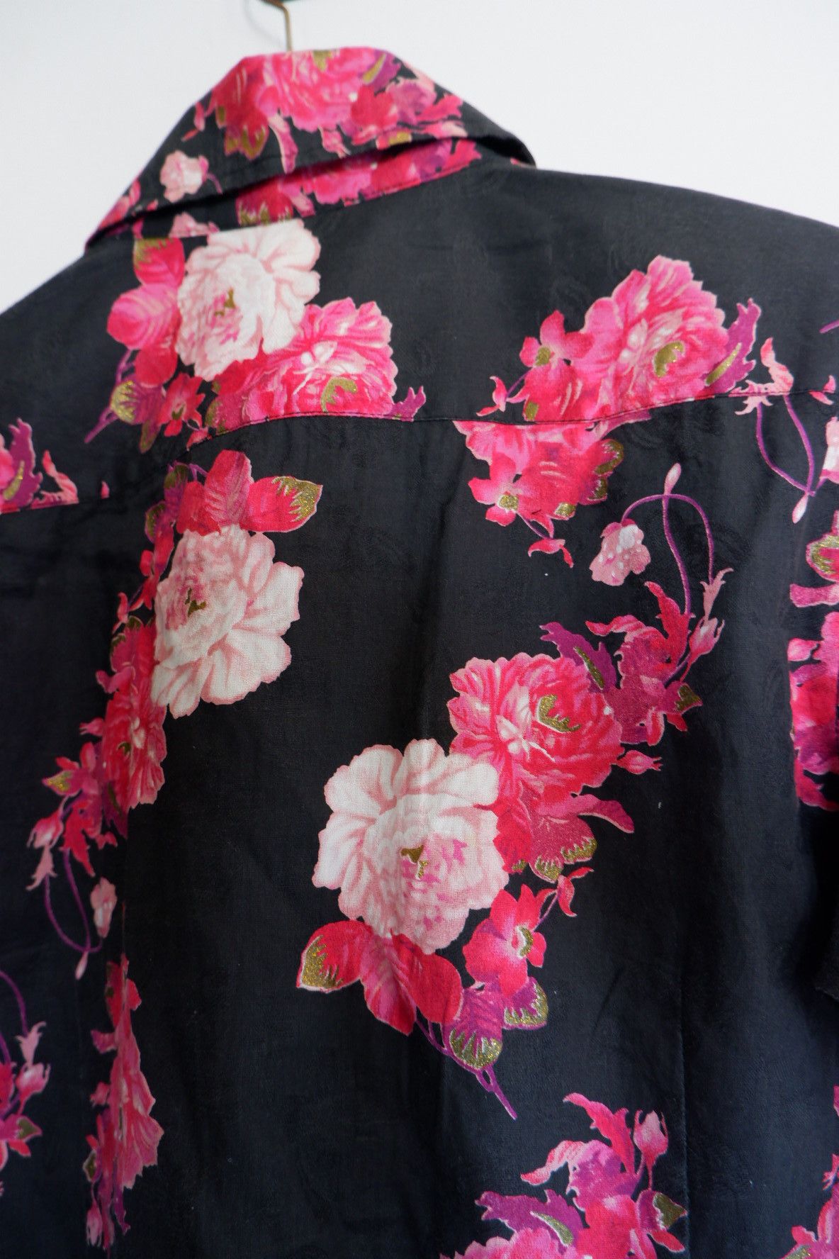 Japanese Brand Vintage Evolution Japan Jacquard Flower Open Colar Shirts Size US L / EU 52-54 / 3 - 7 Thumbnail