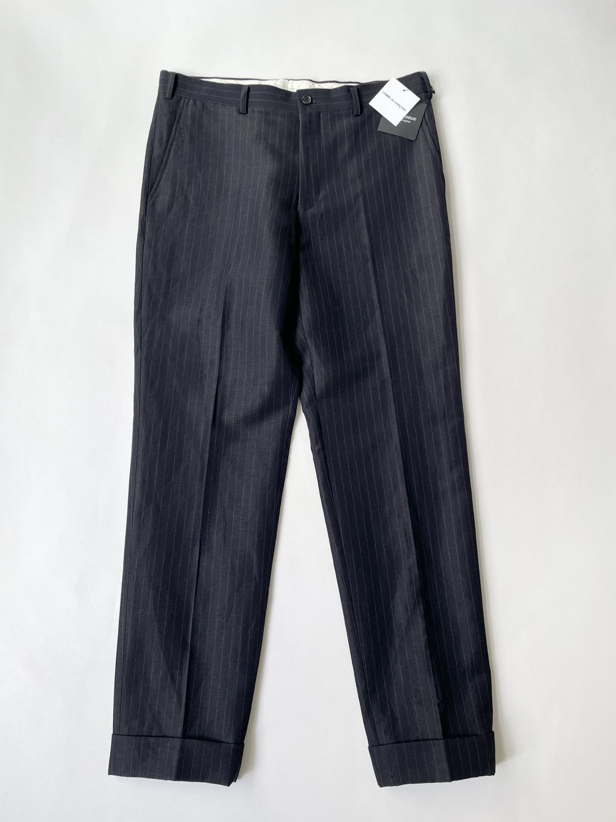 Comme des Garcons S/S 15 Black/Grey Pinstripe Trousers Size US 34 / EU 50 - 1 Thumbnail