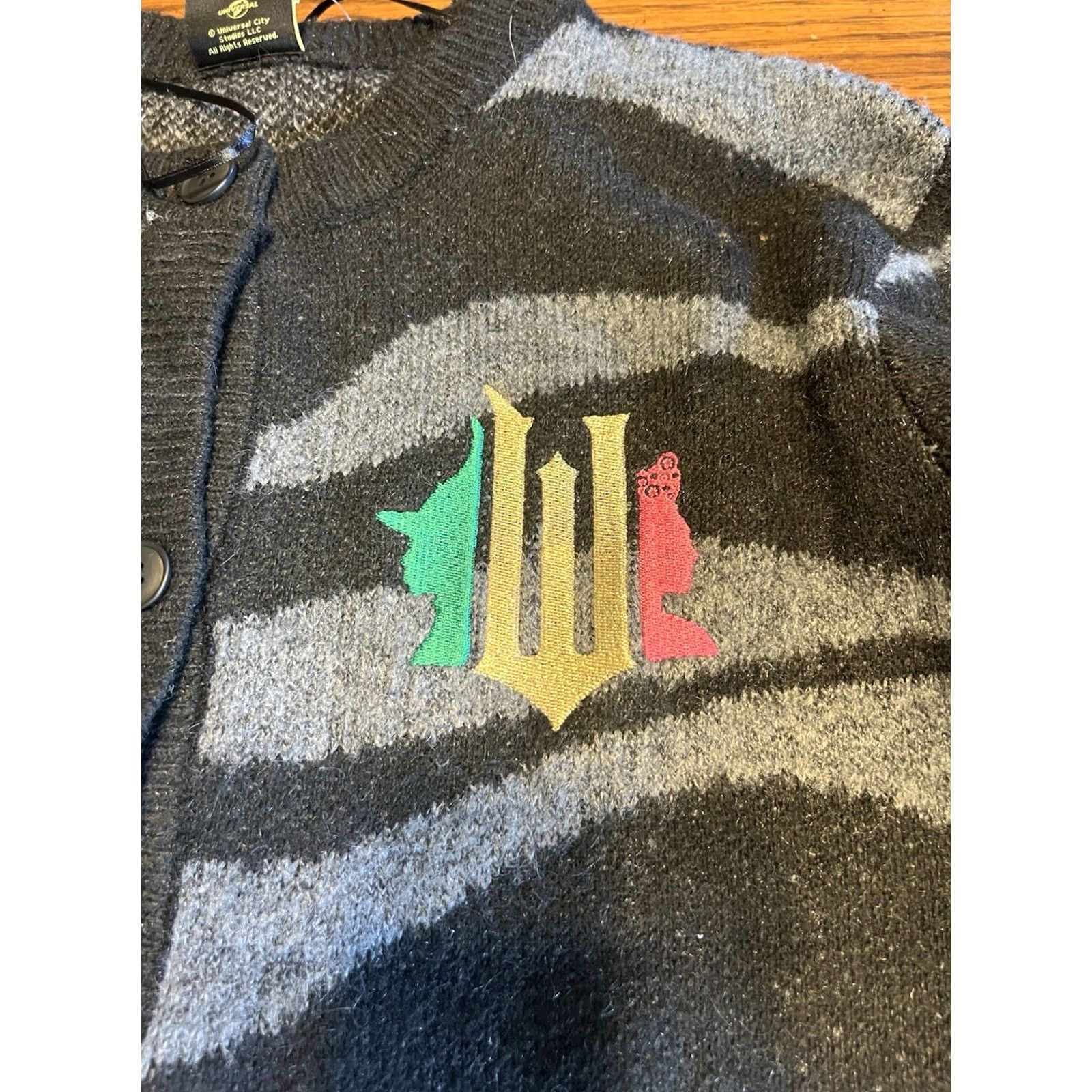 Vintage Wicked Cardigan Women XXS Black Button Crew Neck Striped Zebra Graphic NWT Target x Paul Tazewell Sweater Size XXS / US 00 / IT 34 - 2 Thumbnail
