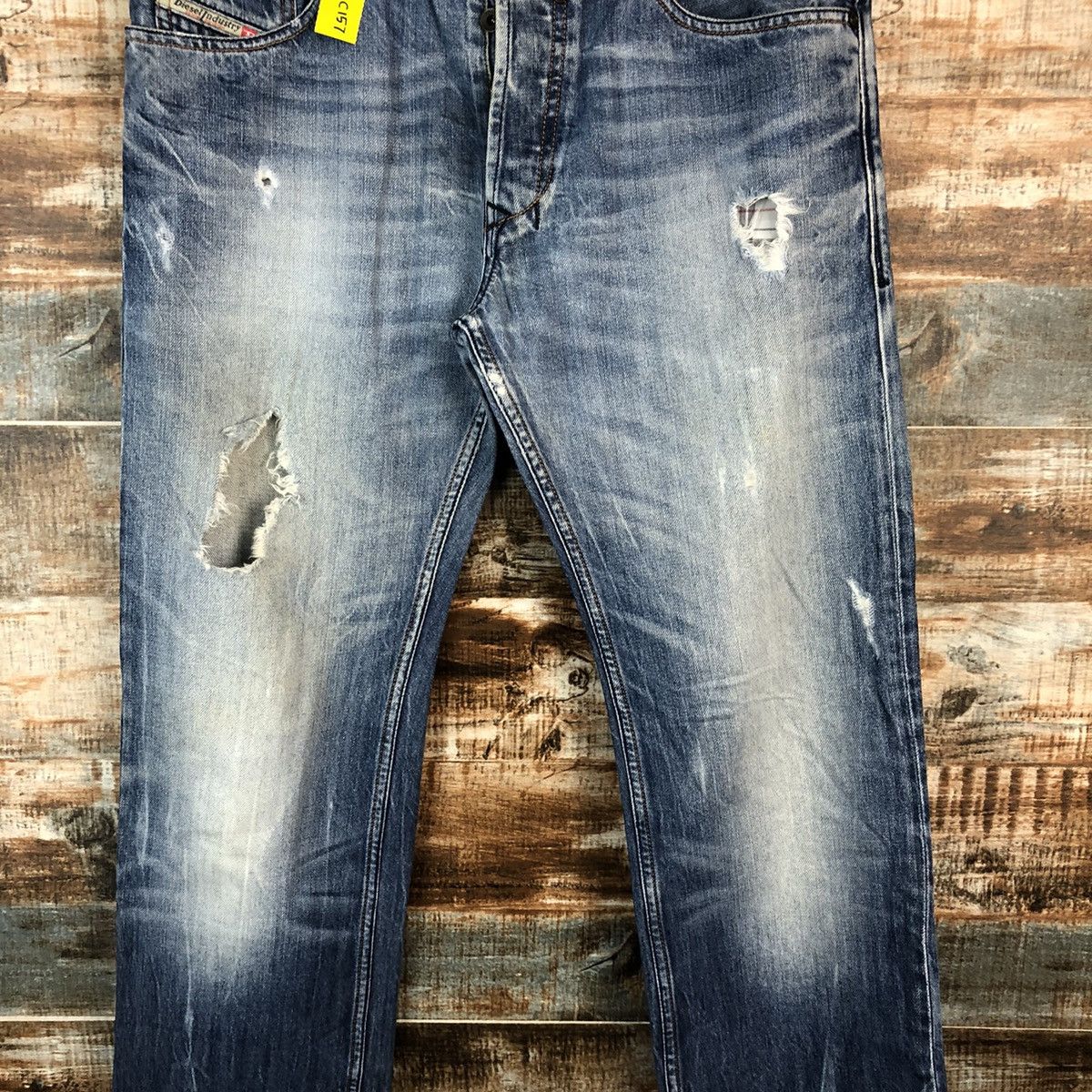 Diesel DL Diesel Industries Blue Distressed Denim Pants #C157 Size US 31 - 5 Thumbnail