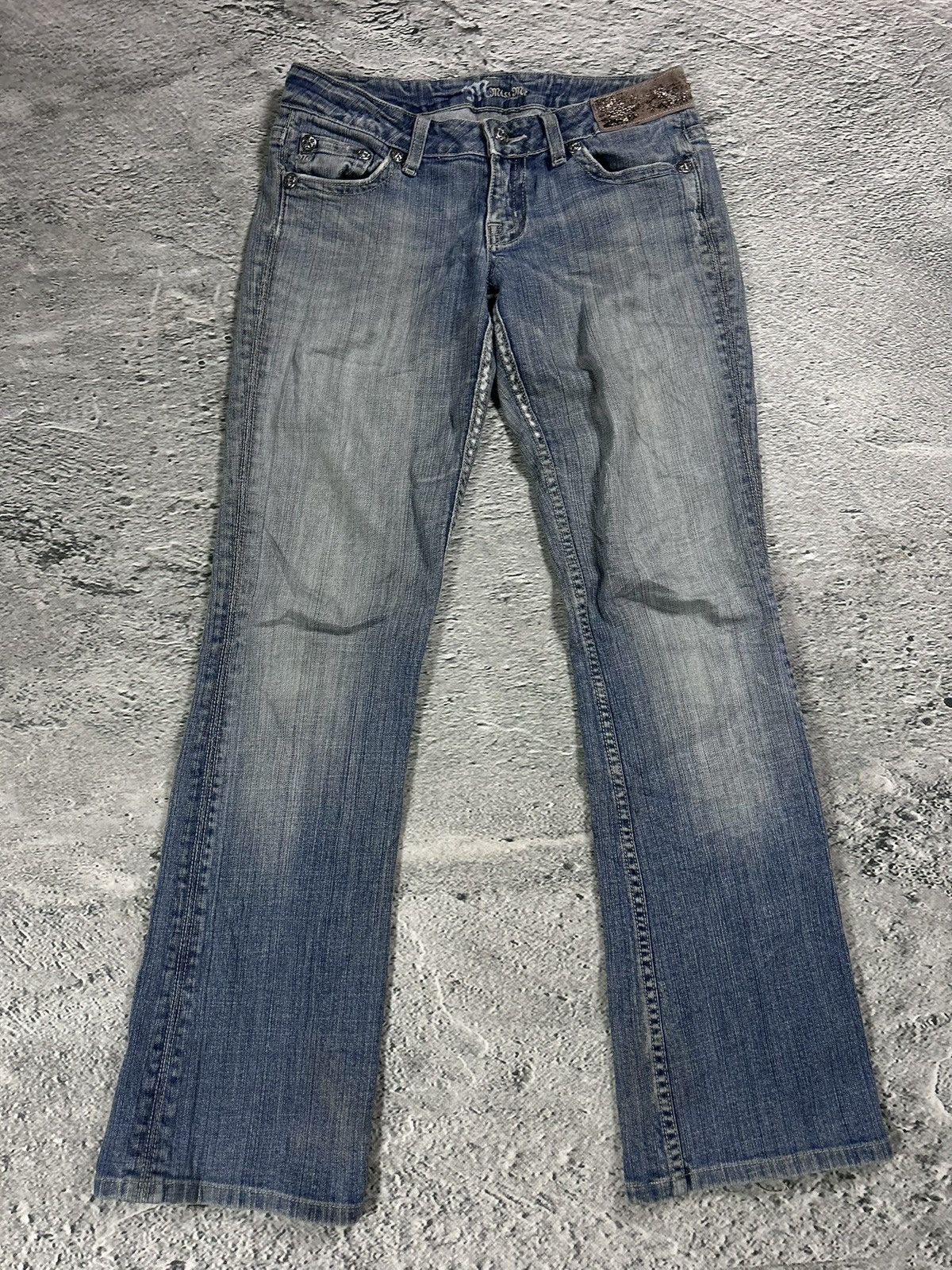 Miss Me Miss Me flared bootcut white stitching denim vintage y2k Size 28" / US 6 / IT 42 - 7 Thumbnail