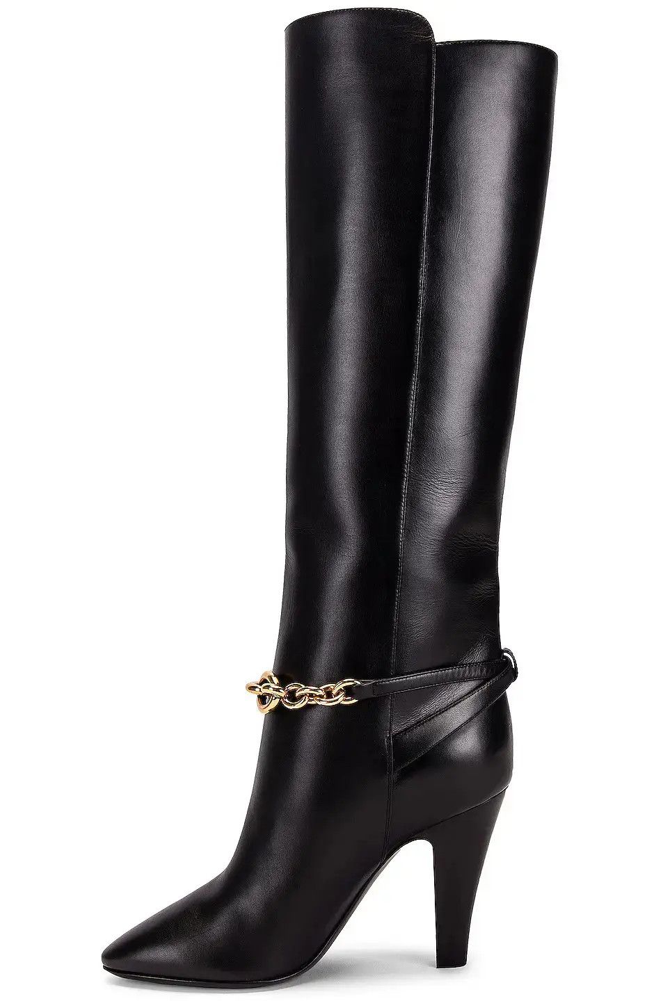 Saint Laurent Paris o1s1wg111024 Le Maillon Boots in Smooth Leather in Black Size US 7.5 / IT 37.5 - 2 Thumbnail