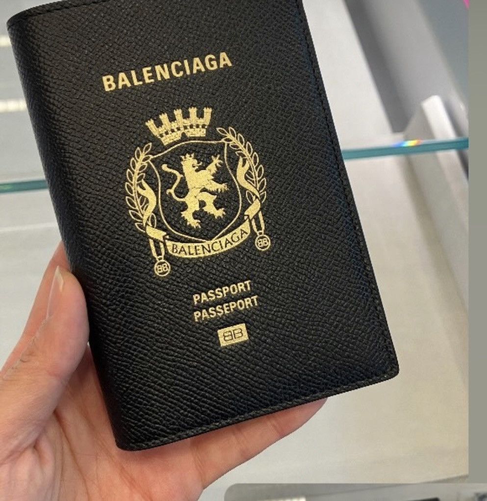 image of Balenciaga Passport Holder in Black, Men's