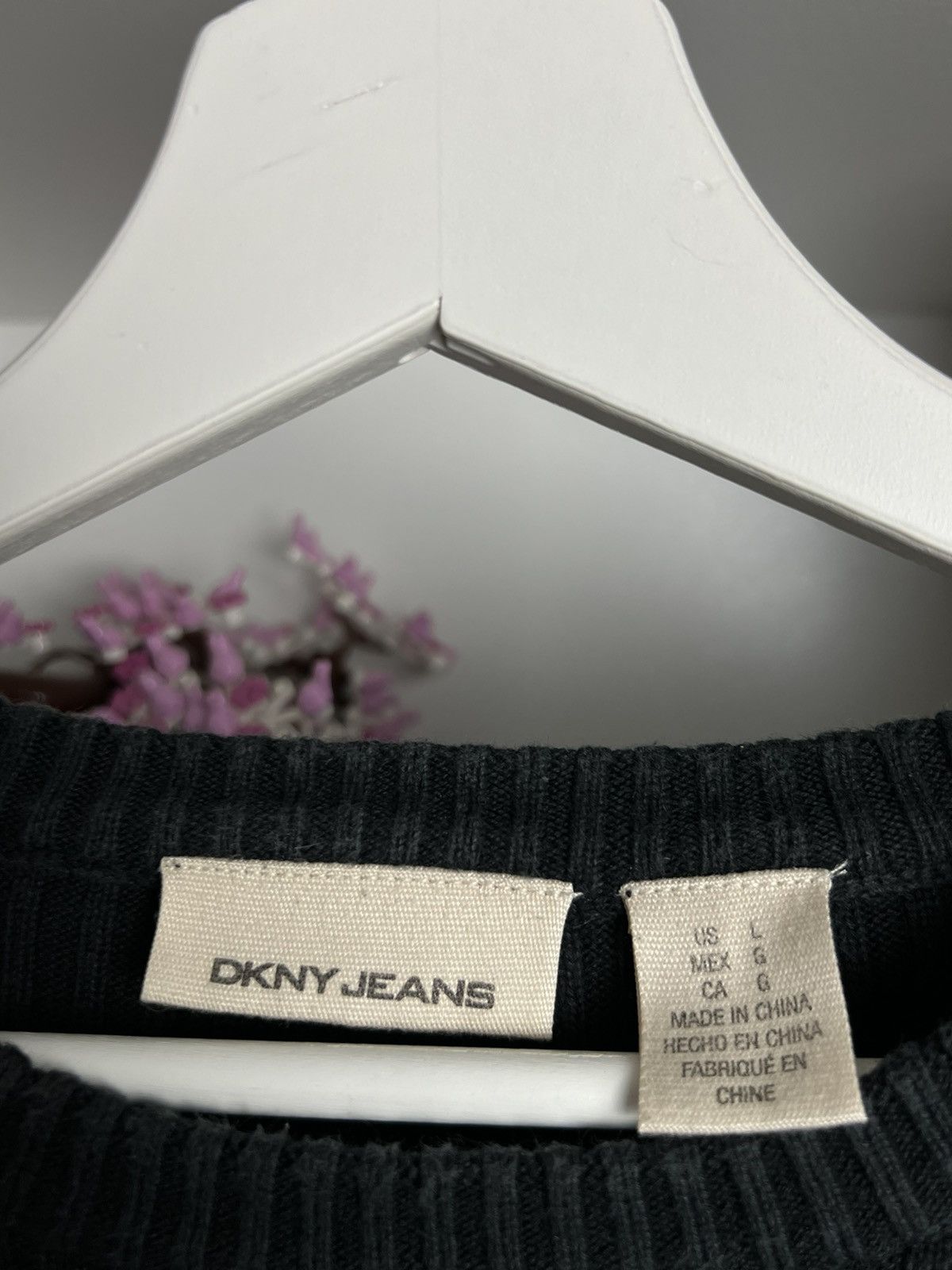 DKNY × Vintage Vintage Y2K DKNY Jeans big logo ribbed sweater L avantgarde Size US L / EU 52-54 / 3 - 4 Thumbnail